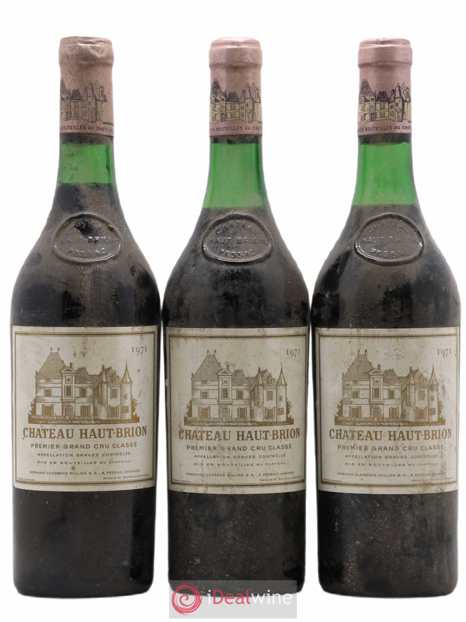 Château Haut Brion 1er Grand Cru Classé 1971 - Lot de 3 bouteilles - 0