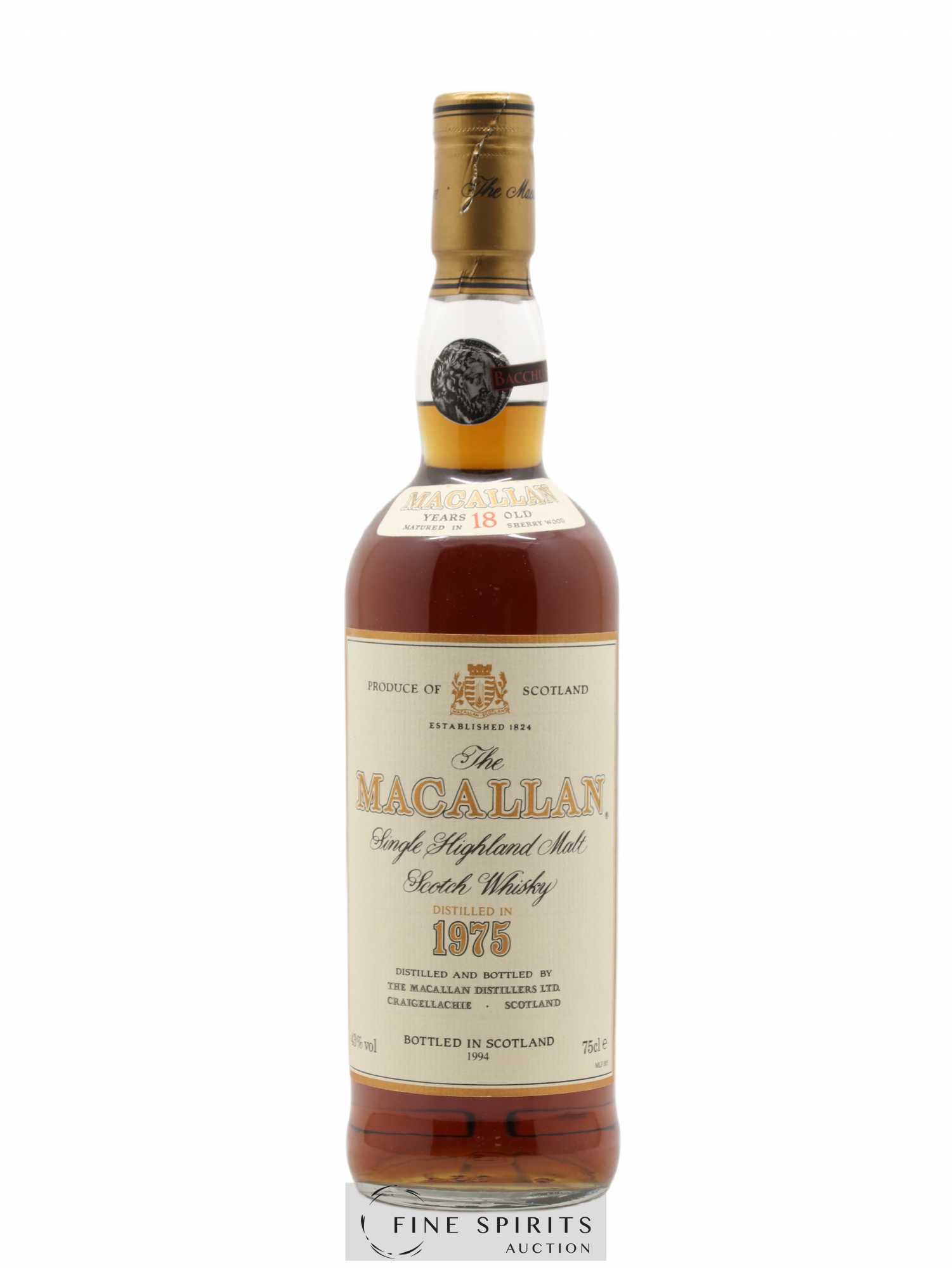 Macallan (The) 18 years 1975 Of. Sherry Wood Matured - bottled 1994 - Lot de 1 bouteille - 0