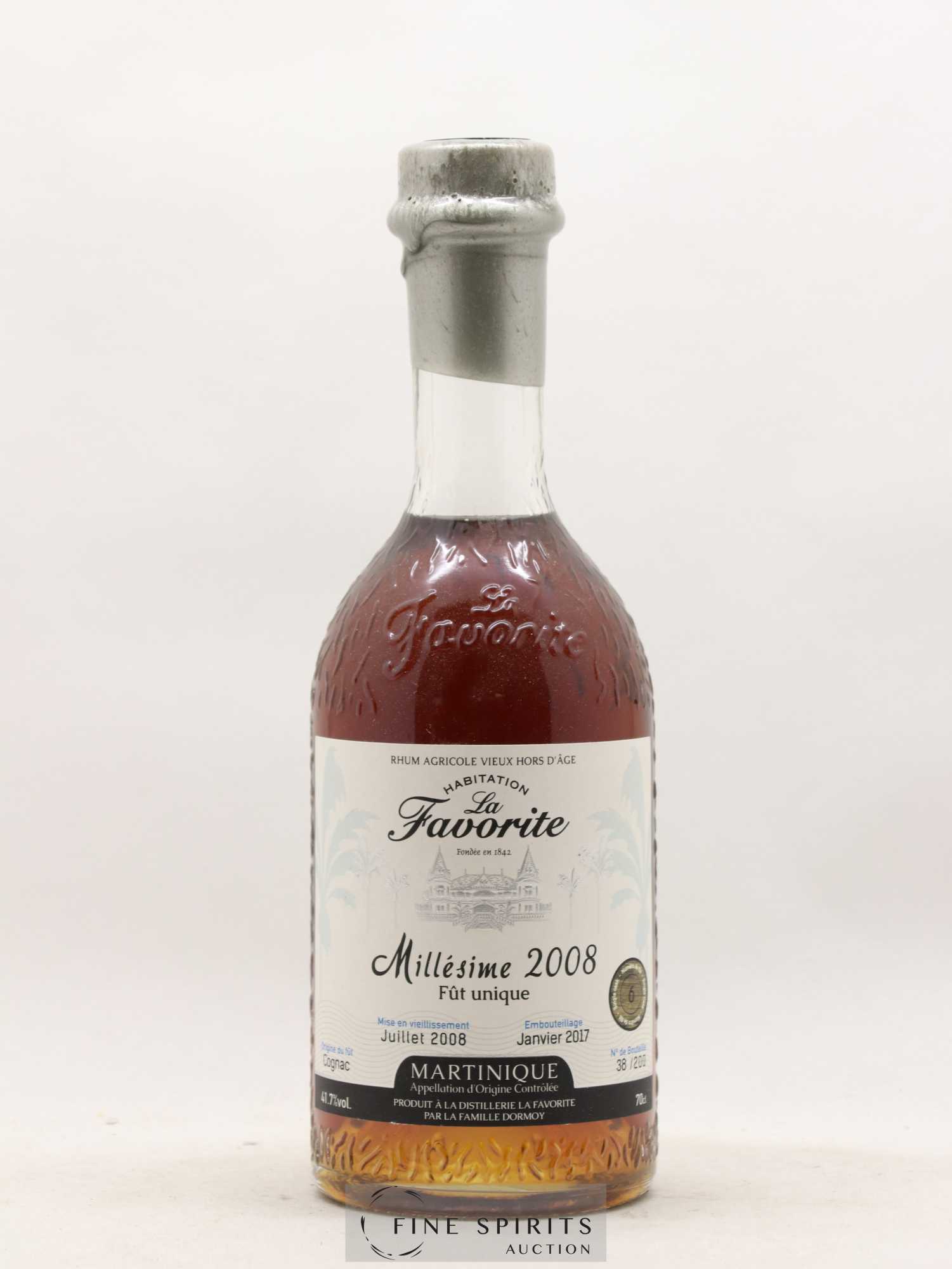 La Favorite 2008 Of. Cognac Single Cask n°6 - One of 200 - bottled 2017 - Lot de 1 bouteille - 1
