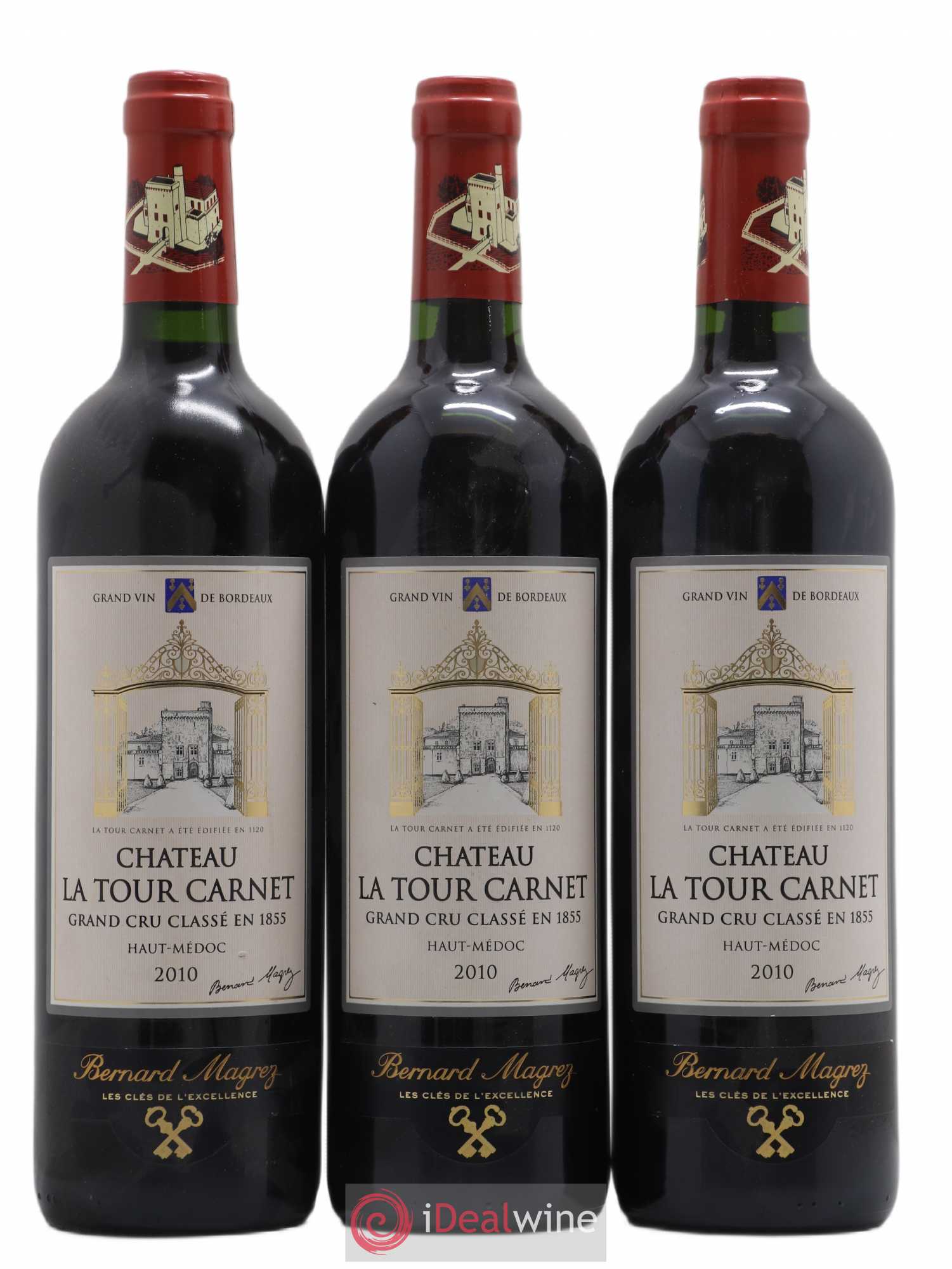 Château la Tour Carnet 4ème Grand Cru Classé 2010 - Lot de 3 bouteilles - 0