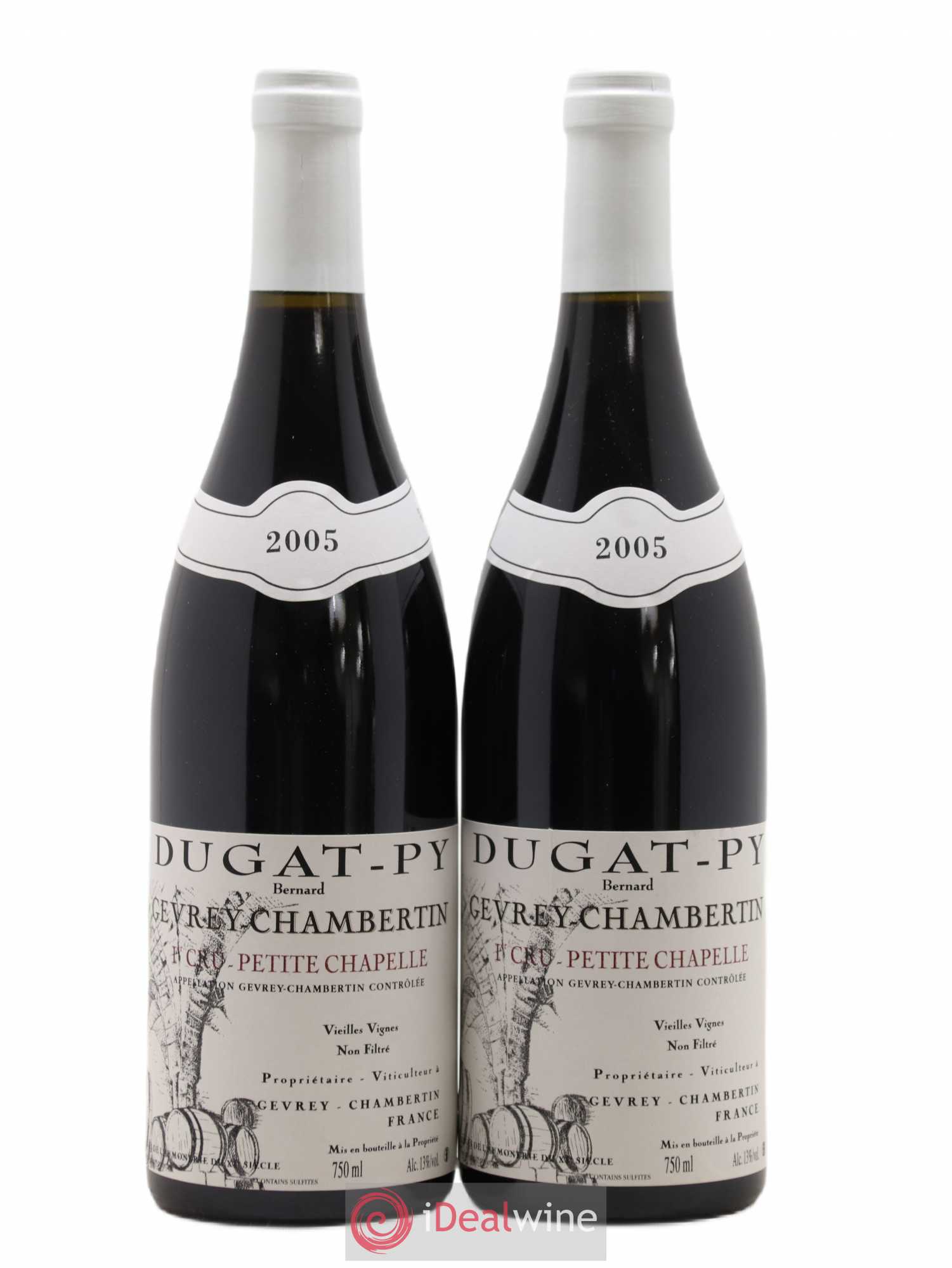 Gevrey-Chambertin 1er Cru Petite Chapelle Vieilles Vignes Dugat-Py 2005 - Lot de 2 bouteilles - 0