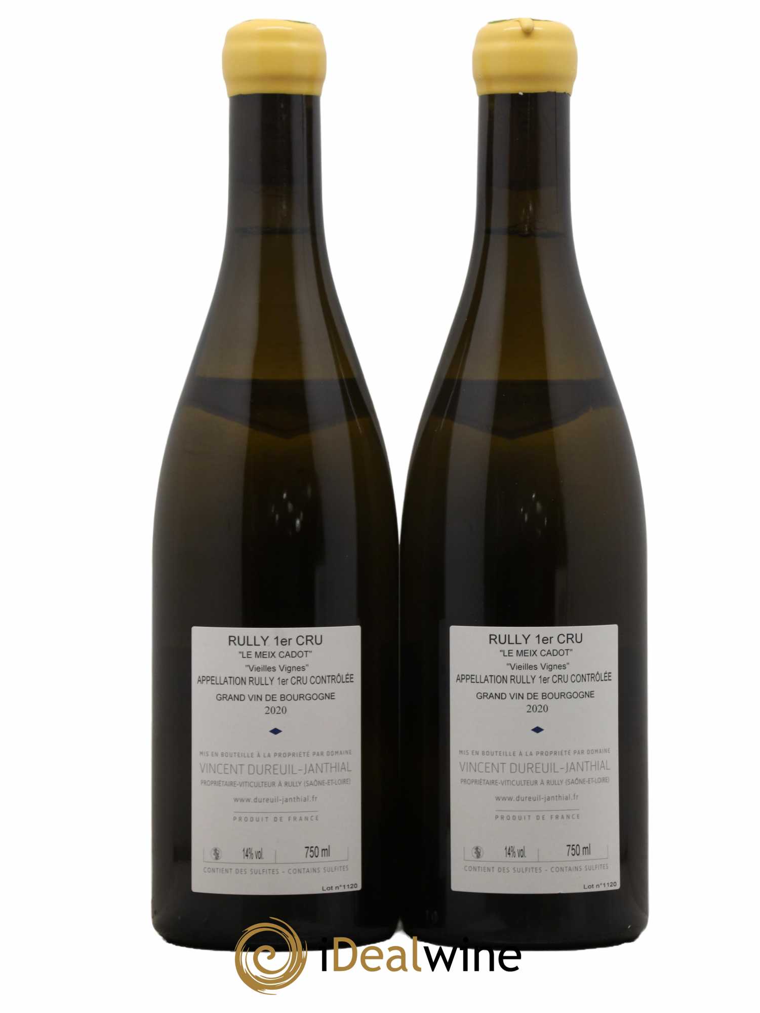 Rully 1er Cru Le Meix Cadot Vieilles Vignes Vincent Dureuil-Janthial 2020 - Lot de 2 bouteilles - 1