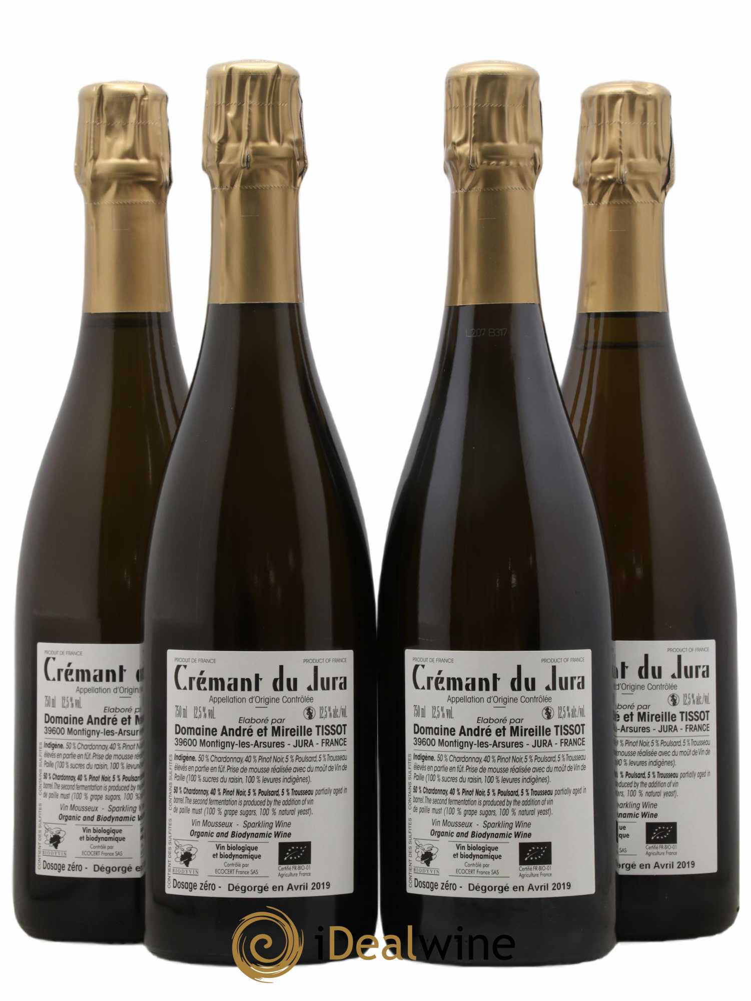 Crémant du Jura Indigène Bénédicte et Stéphane Tissot - Lot de 4 bouteilles - 1