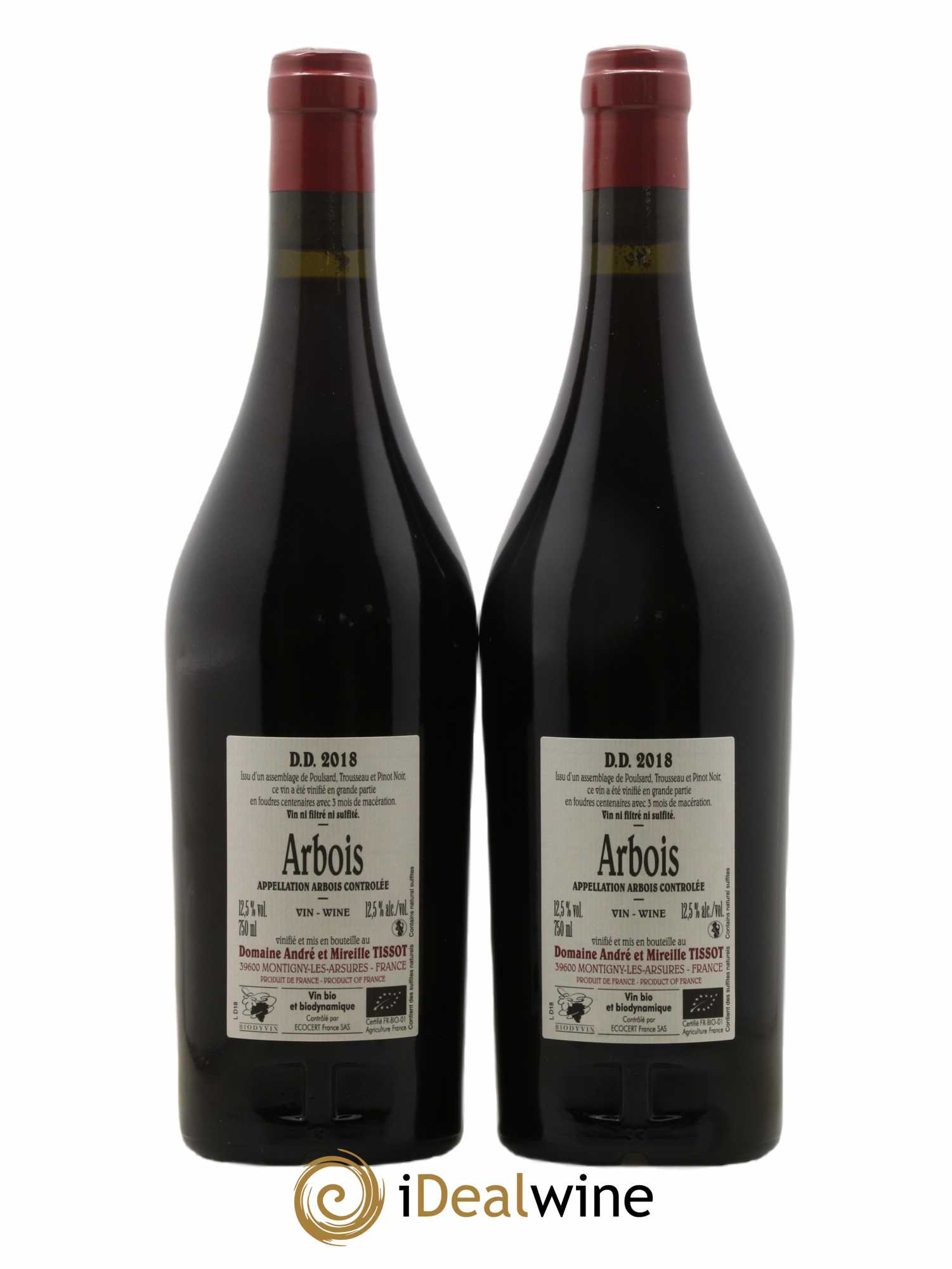 Arbois DD Bénédicte et Stéphane Tissot 2018 - Lot of 2 bottles - 1