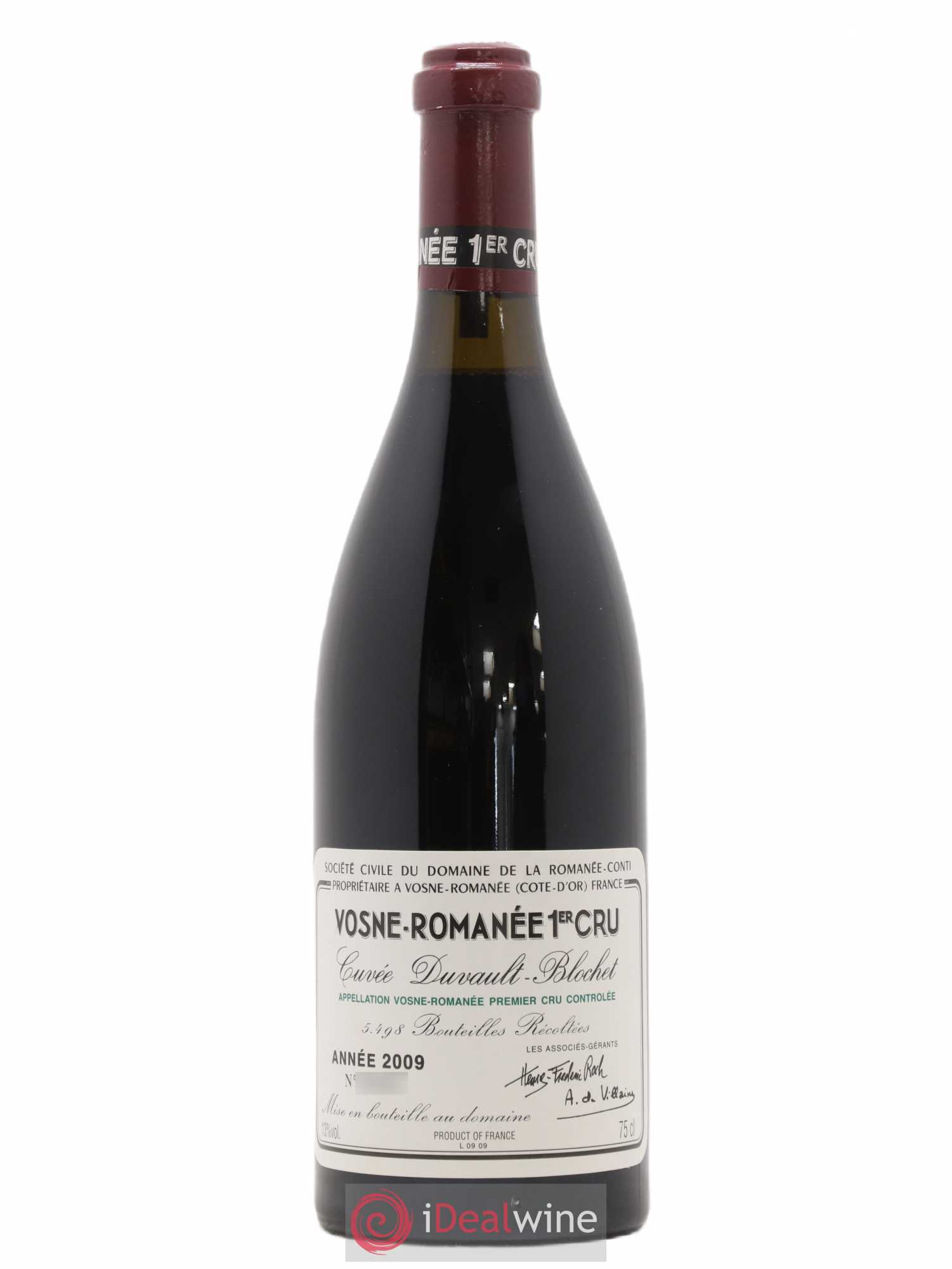 Vosne-Romanée 1er Cru Cuvée Duvault Blochet Domaine de la Romanée-Conti 2009 - Lot de 1 bouteille - 0