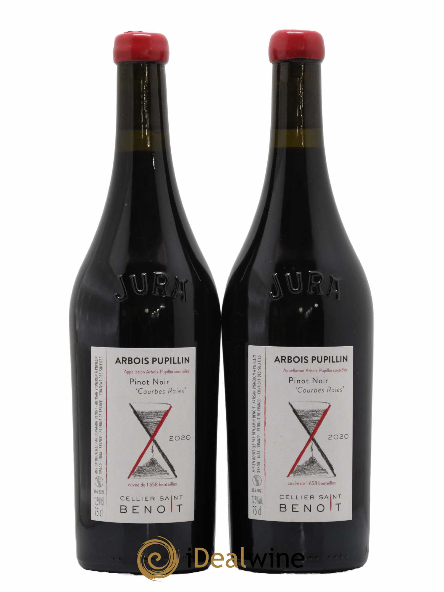 Arbois-Pupillin Pinot Noir Courbes Raies Cellier Saint Benoît 2020 - Lot de 2 bouteilles - 0