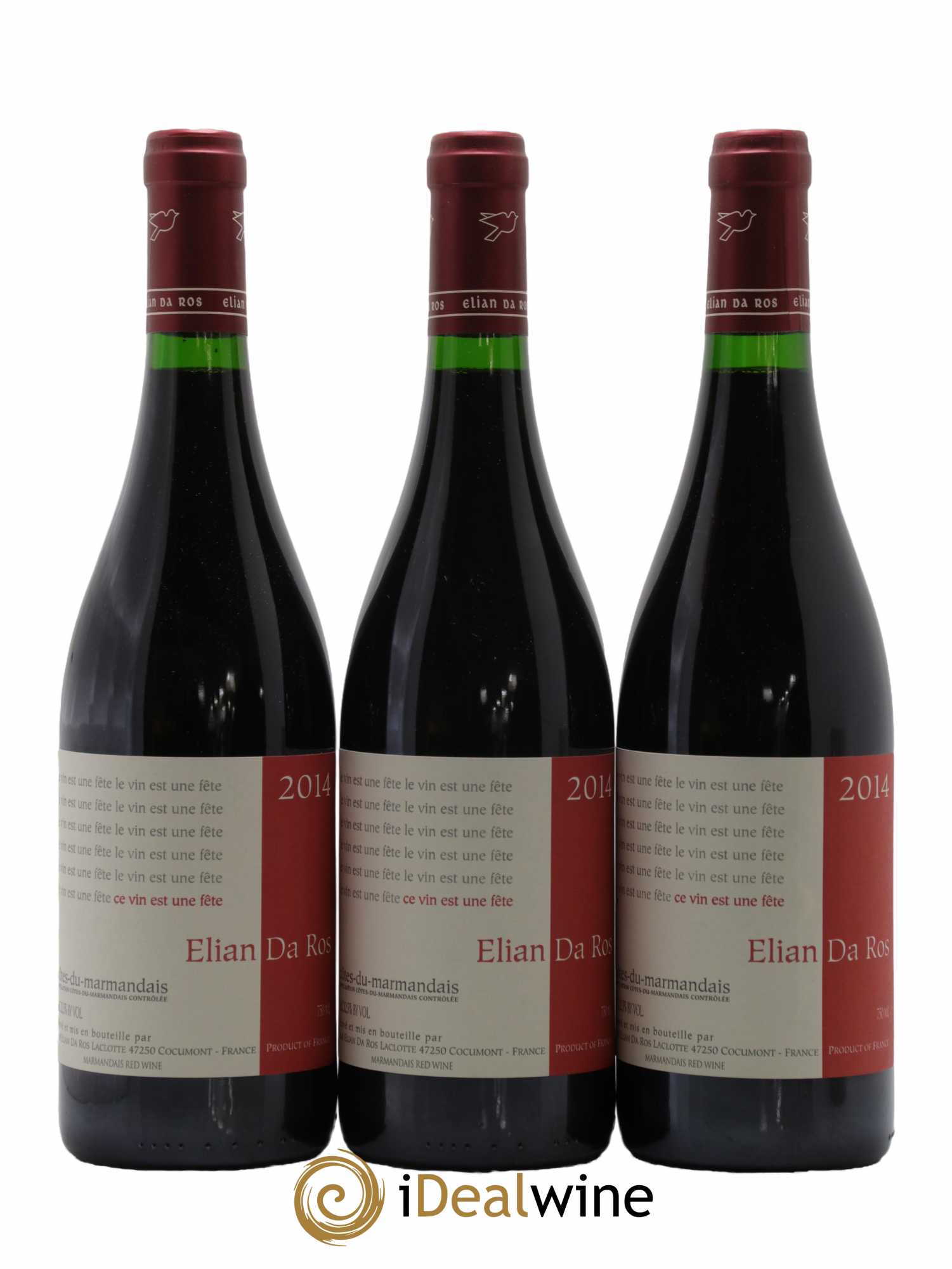 Côtes du Marmandais Le vin est une fête Elian Da Ros (Domaine) 2014 - Lot de 3 bouteilles - 0