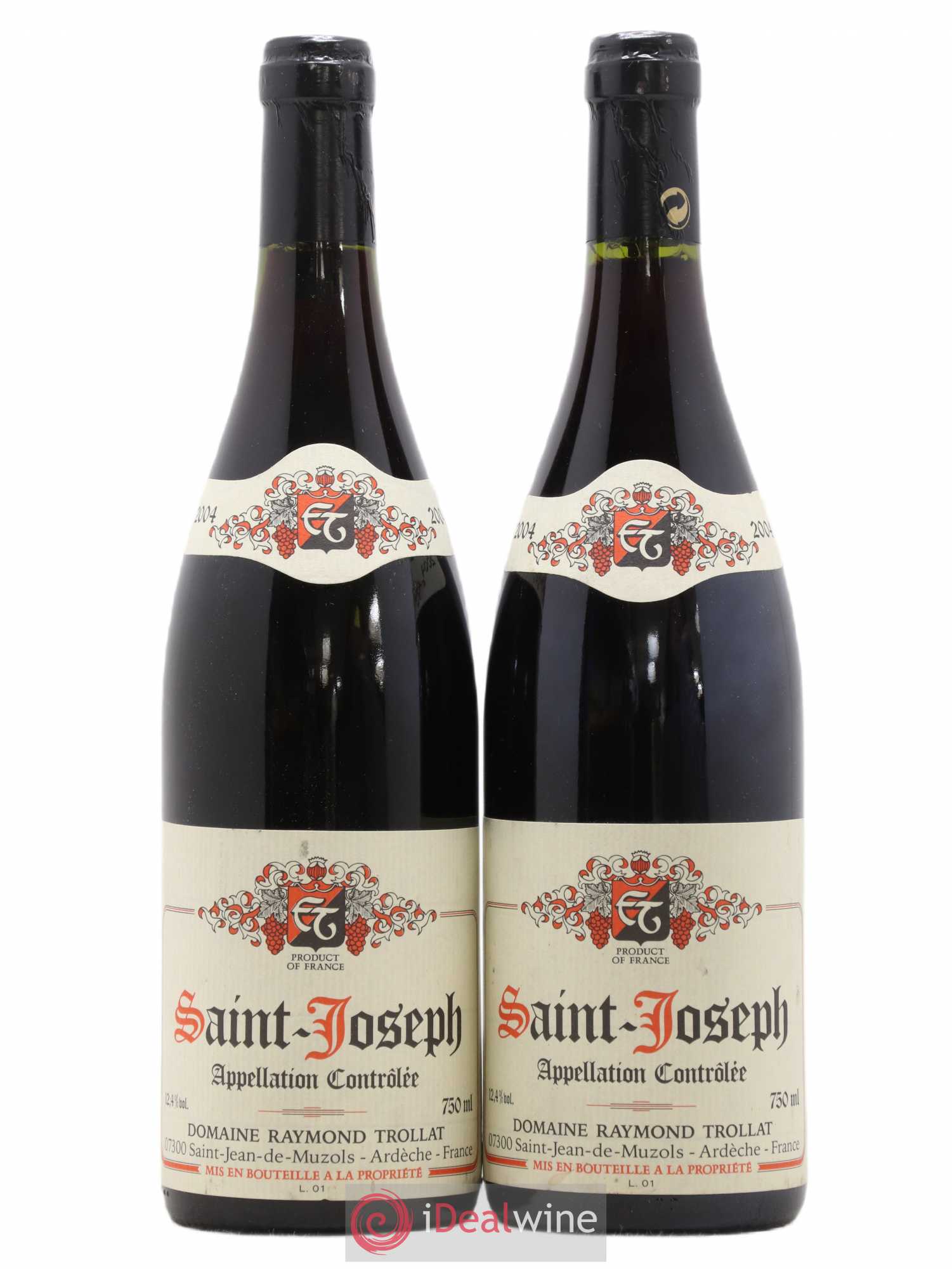 Saint-Joseph Raymond Trollat 2004 - Lot de 2 bouteilles - 0