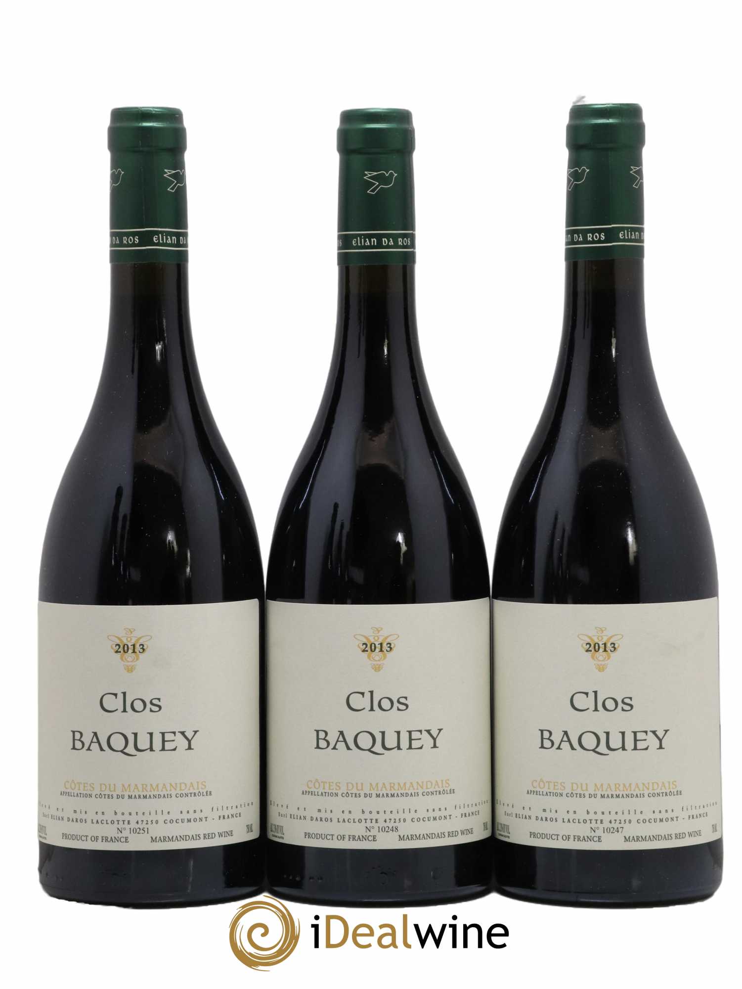 Côtes du Marmandais Clos Baquey Elian Da Ros (Domaine) 2013 - Lotto di 3 bottiglie - 0