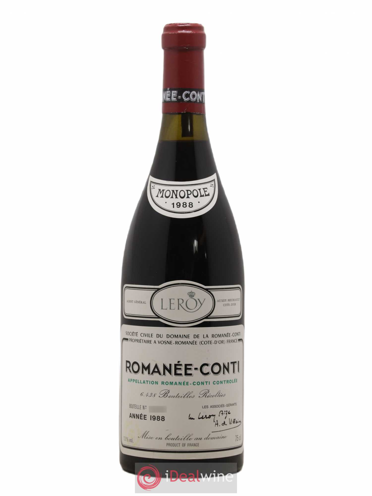 Romanée-Conti Grand Cru Domaine de la Romanée-Conti 1988 - Lot de 1 bouteille - 0