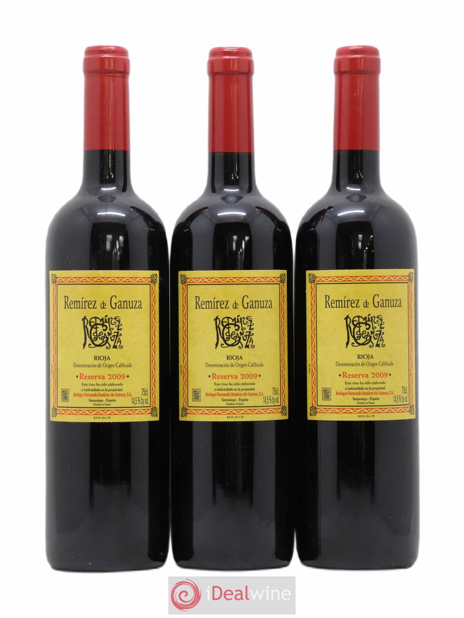 Rioja DOCA Reserva Remirez De Ganuza 2009 - Lot of 3 bottles - 0