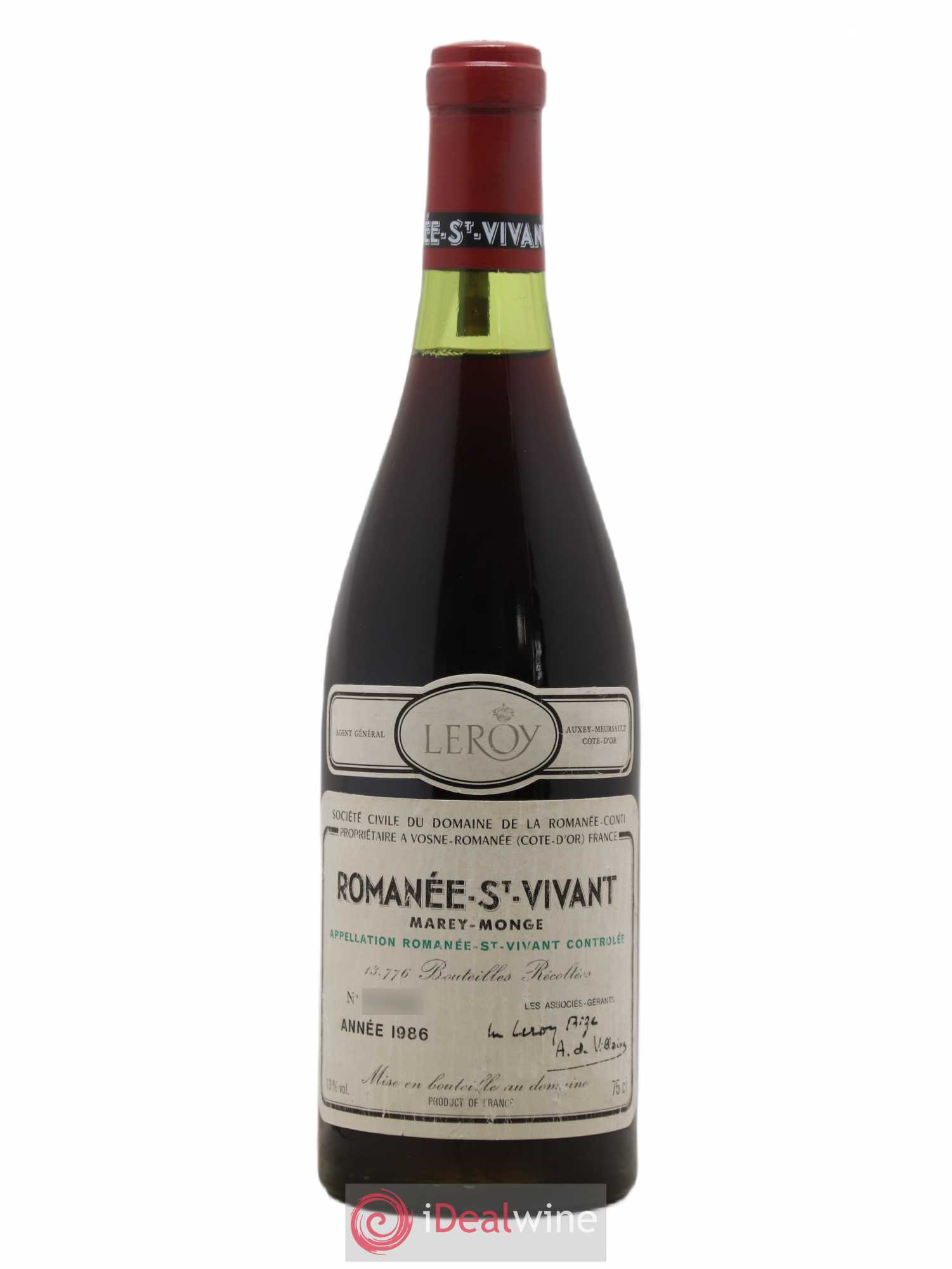 Romanée-Saint-Vivant Grand Cru Domaine de la Romanée-Conti 1986 - Lot de 1 bouteille - 0