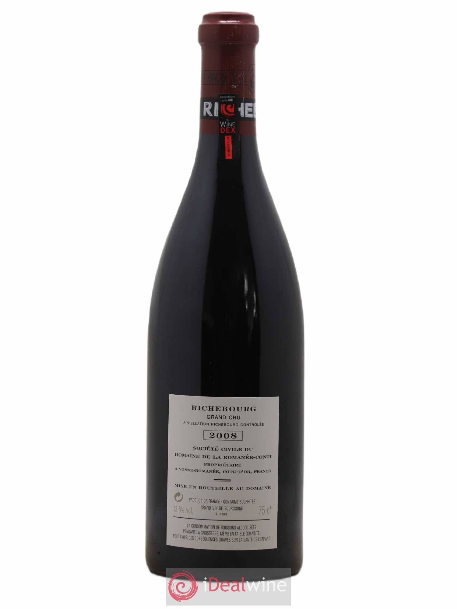 Richebourg Grand Cru Domaine de la Romanée-Conti 2008 - Lot de 1 bouteille - 1