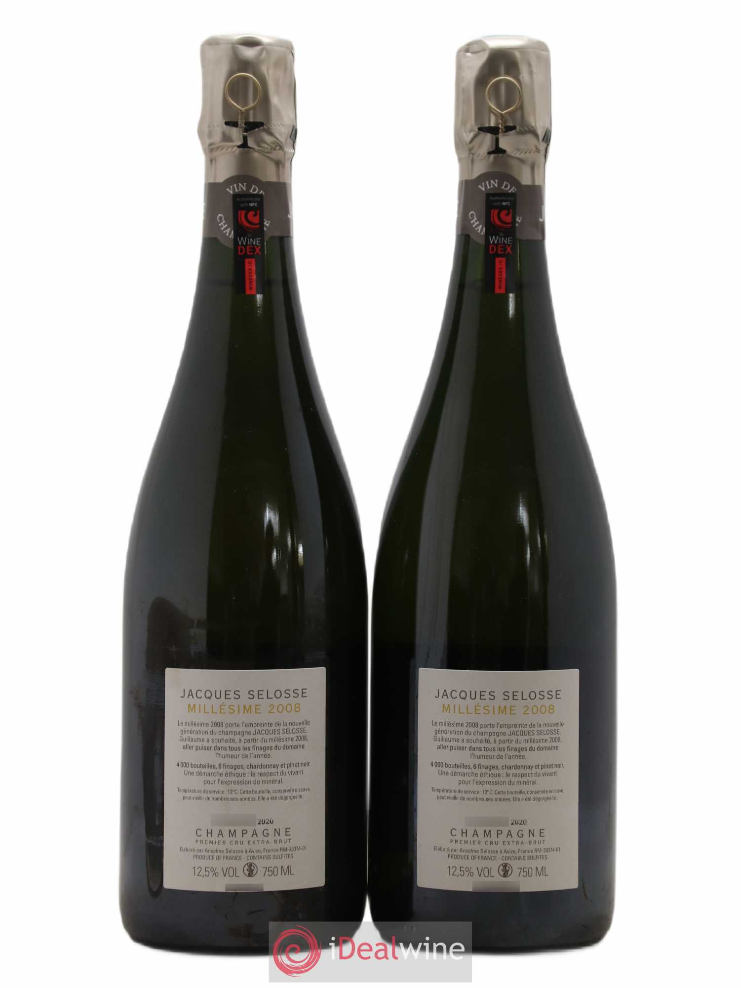 1er Cru Millésimé Extra-Brut Jacques Selosse 2008 - Lot de 2 bouteilles - 1