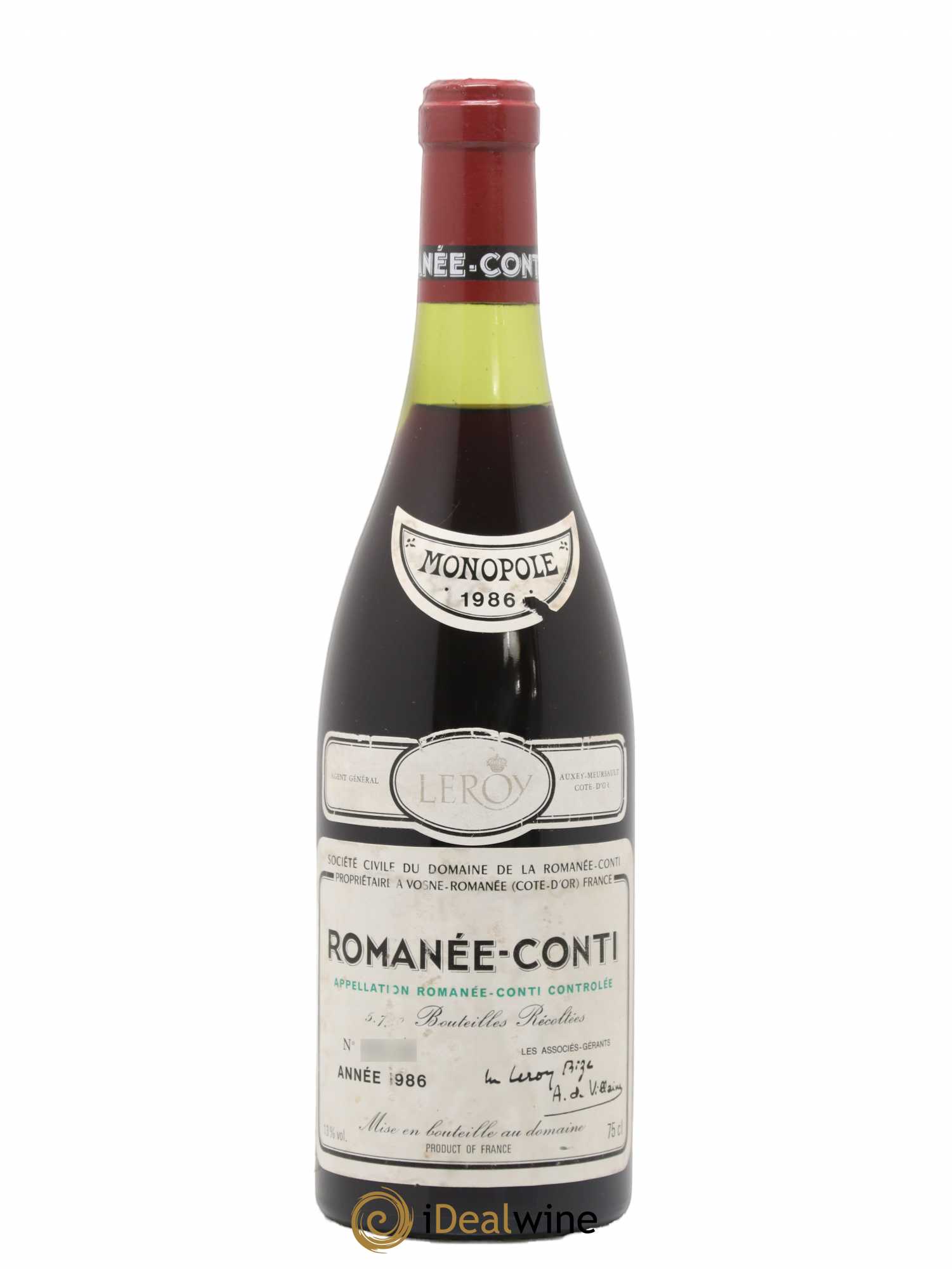 Romanée-Conti Grand Cru Domaine de la Romanée-Conti 1986 - Lot de 1 bouteille - 0