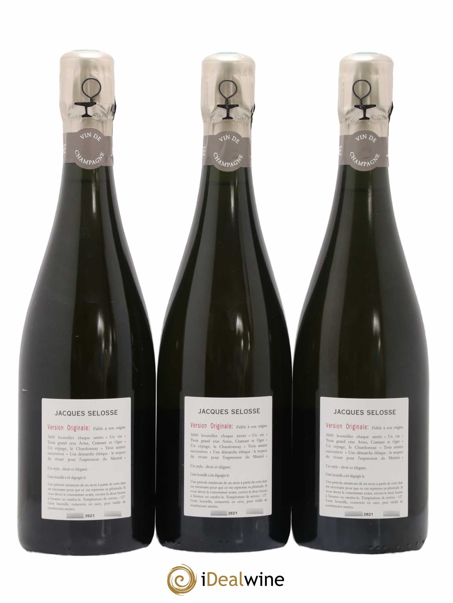 Version Originale Jacques Selosse - Posten von 3 Flaschen - 1