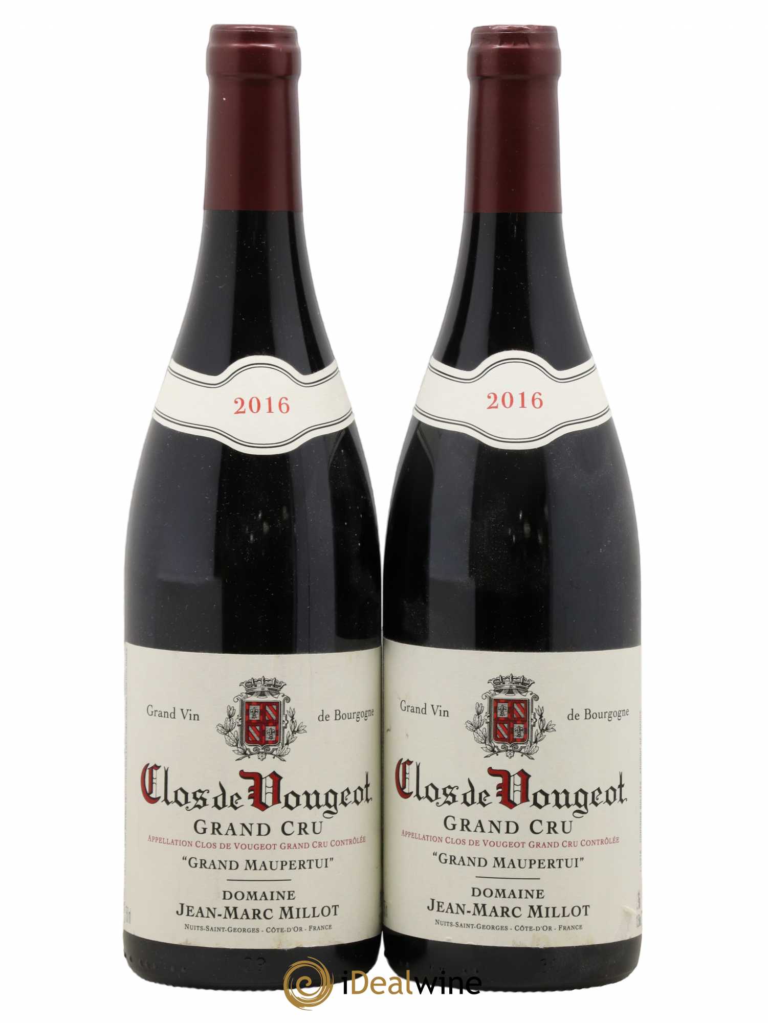 Clos de Vougeot Grand Cru Grand Maupertui Jean-Marc Millot 2016 - Lot de 2 bouteilles - 0