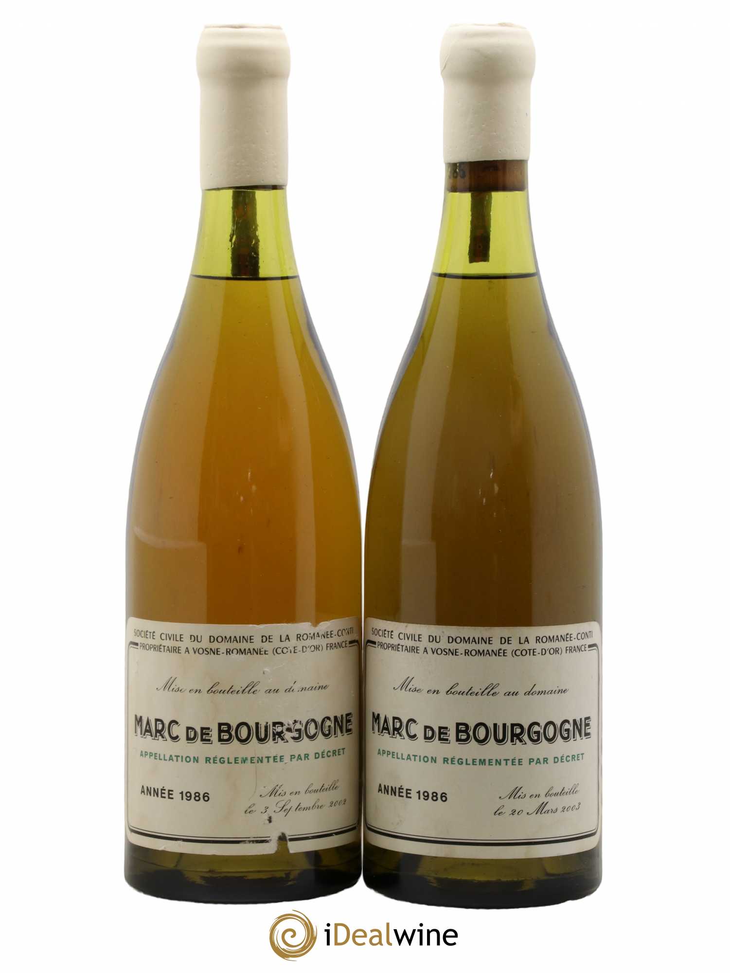 Marc de Bourgogne Domaine de la Romanée-Conti 1986 - Lot de 2 bouteilles - 0
