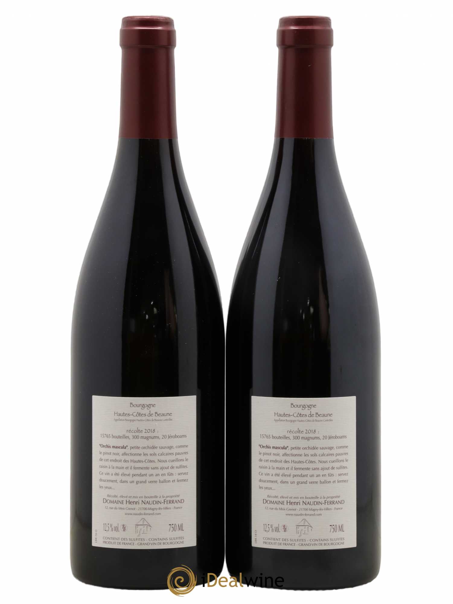 Hautes-Côtes de Beaune Orchis Mascula Naudin-Ferrand (Domaine) 2018 - Lot de 2 bouteilles - 1