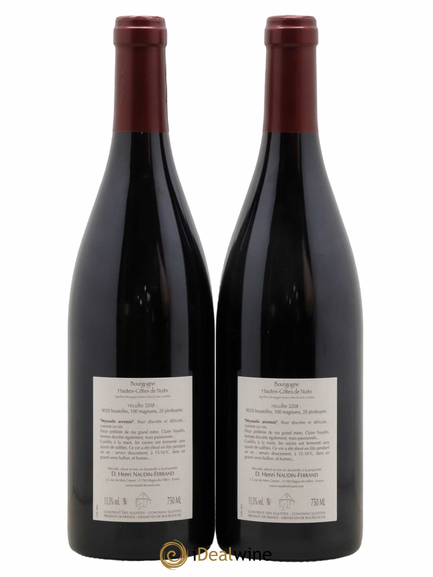 Hautes-Côtes de Nuits Myosotis Arvensis Naudin-Ferrand (Domaine) 2018 - Lot de 2 bouteilles - 1