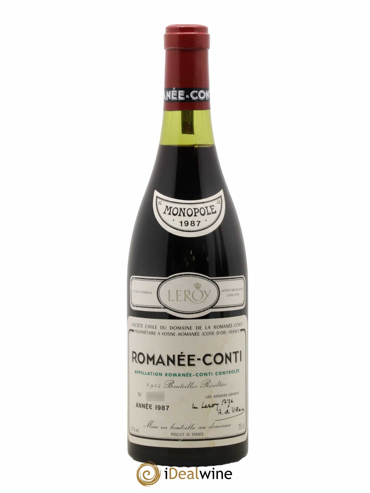 Romanée-Conti Grand Cru Domaine de la Romanée-Conti 1987 - Lot de 1 bouteille - 0