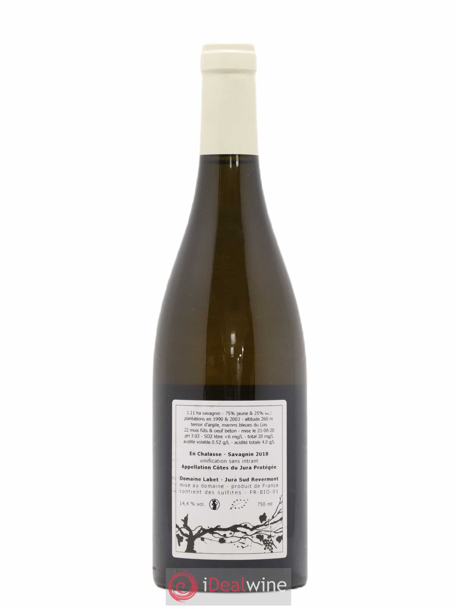 Côtes du Jura Fleur de Savagnin En Chalasse Romain - Julien - Charline Labet 2018 - Lot de 1 bouteille - 1