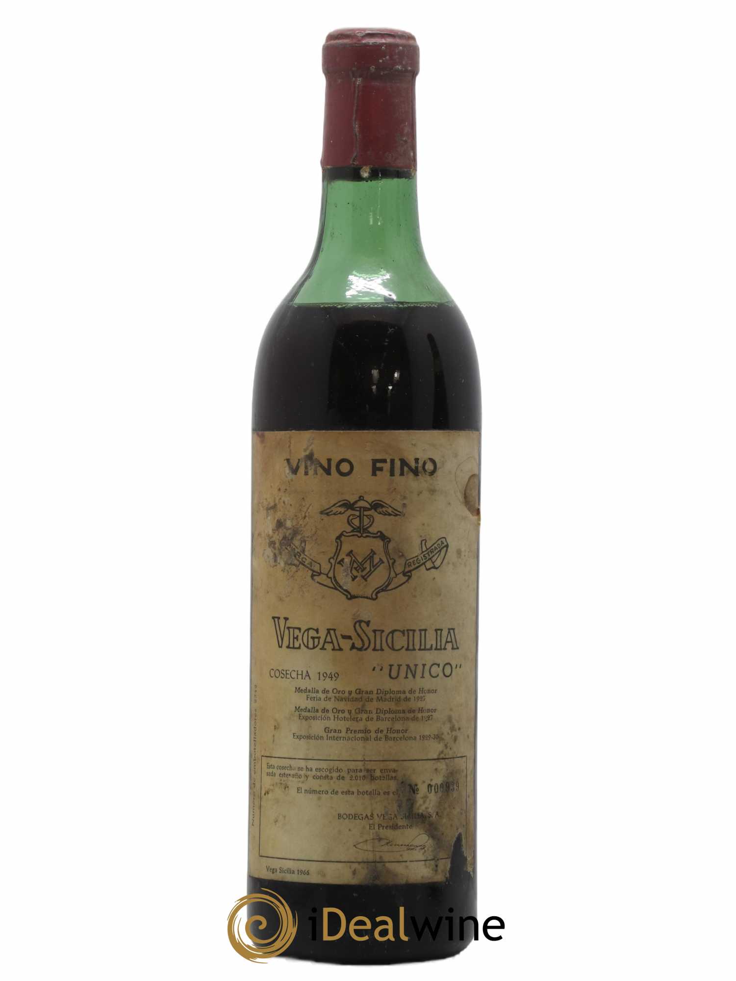 Ribera Del Duero DO Vega Sicilia Unico Famille Alvarez 1949 - Lot de 1 bouteille - 0