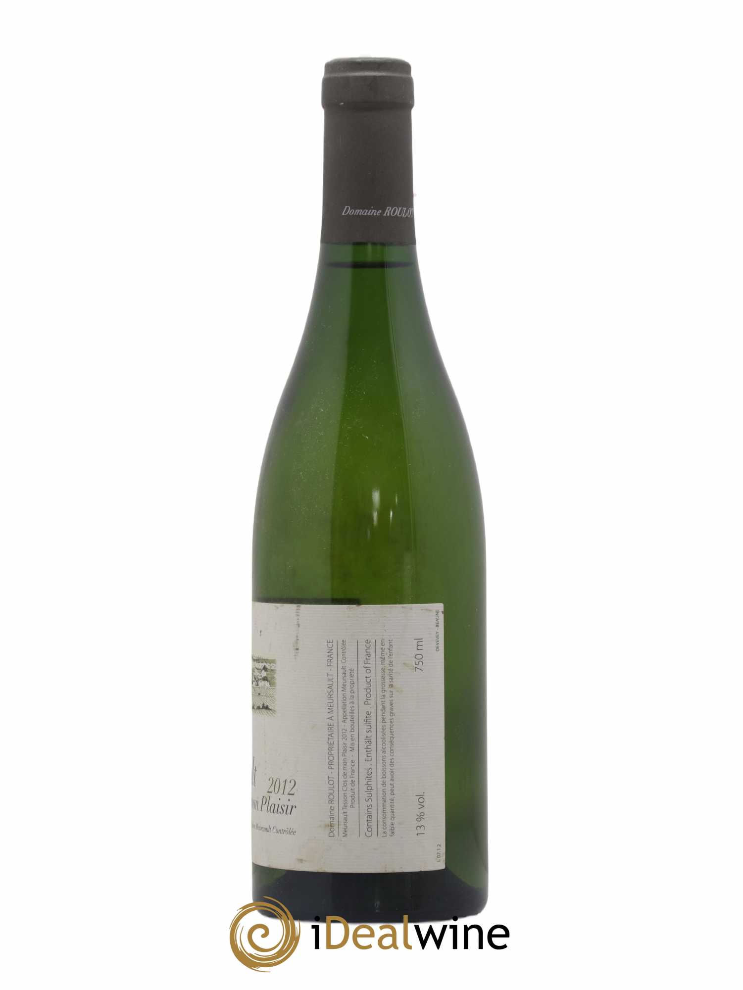 Meursault Les Tessons Clos de Mon plaisir Roulot (Domaine) 2012 - Lot de 1 bouteille - 1