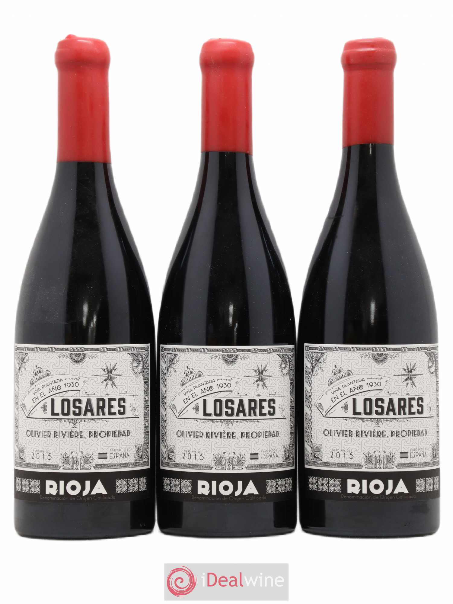 Rioja DOCA Losares Olivier Riviere (sans prix de réserve) 2015 - Lot de 3 bouteilles - 0