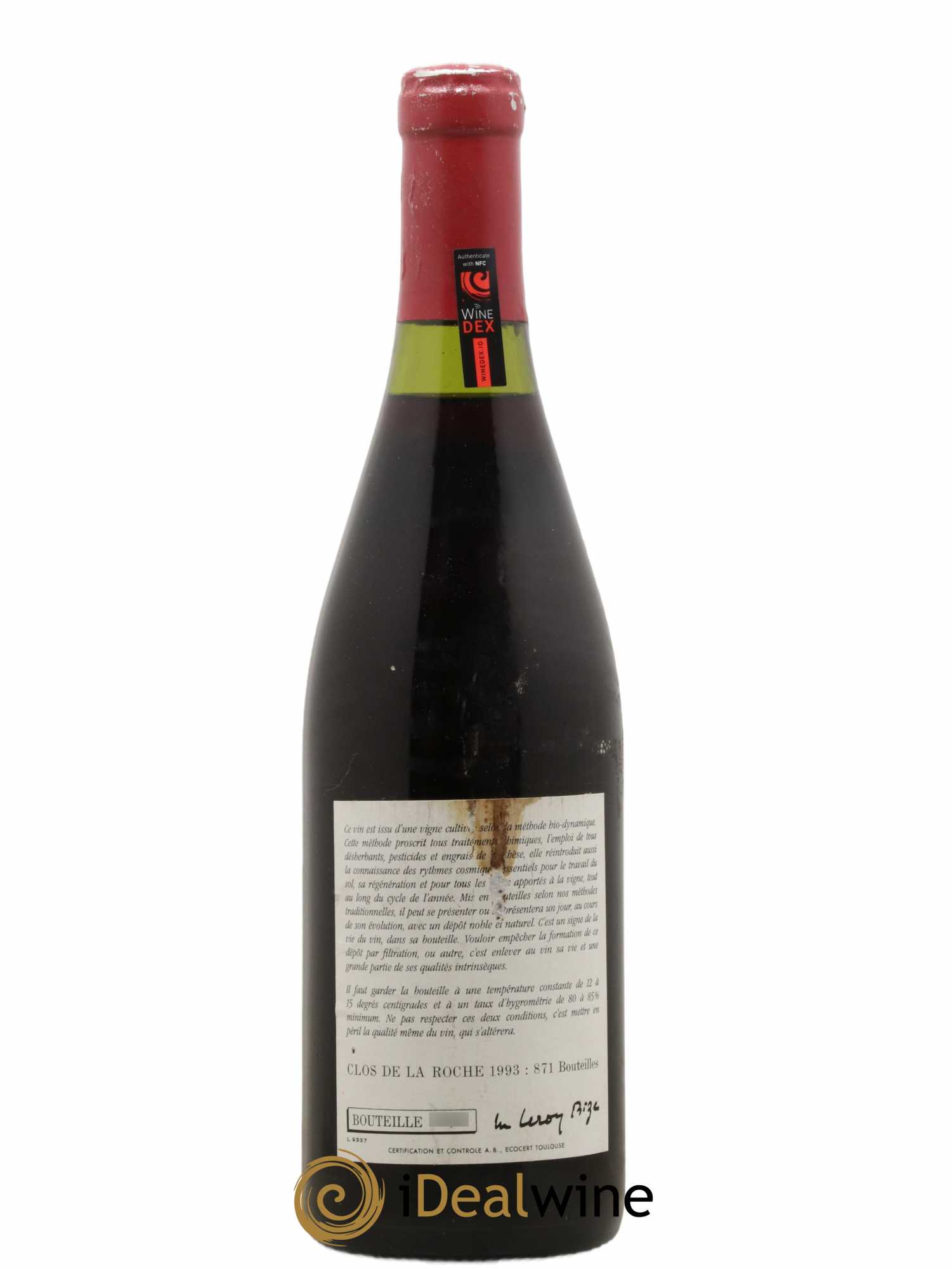 Clos de la Roche Grand Cru Leroy (Domaine) 1993 - Lot de 1 bouteille - 1