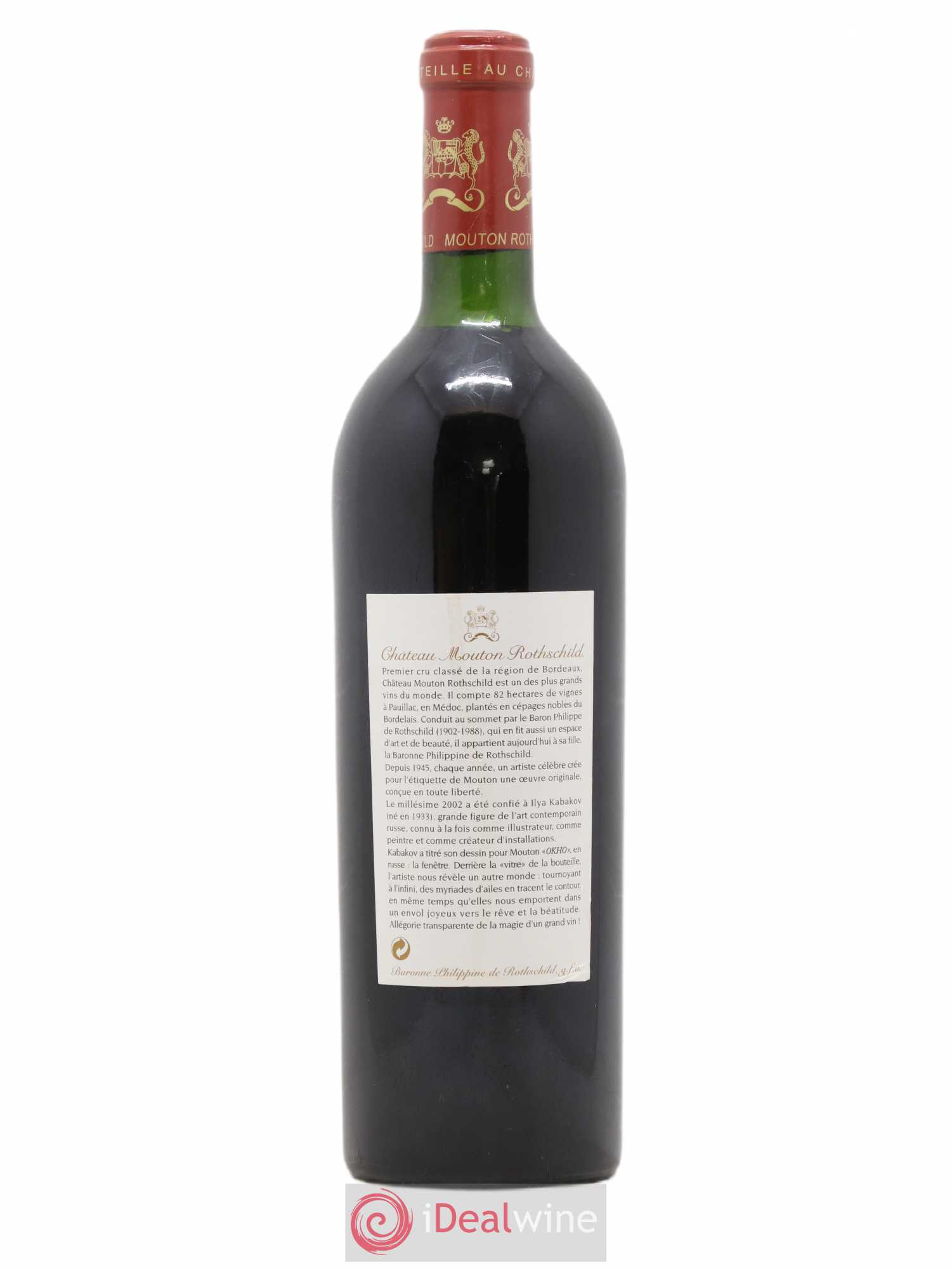 Château Mouton Rothschild 1er Grand Cru Classé 2002 - Lot de 1 bouteille - 1