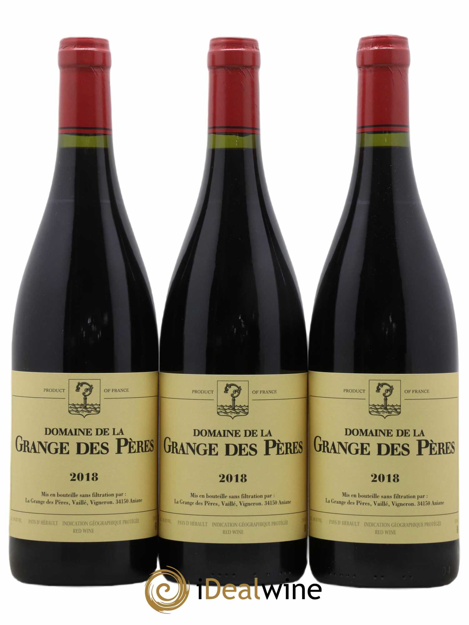 Pays d'Hérault Grange des Pères Laurent Vaillé 2018 - Lot of 3 bottles - 0