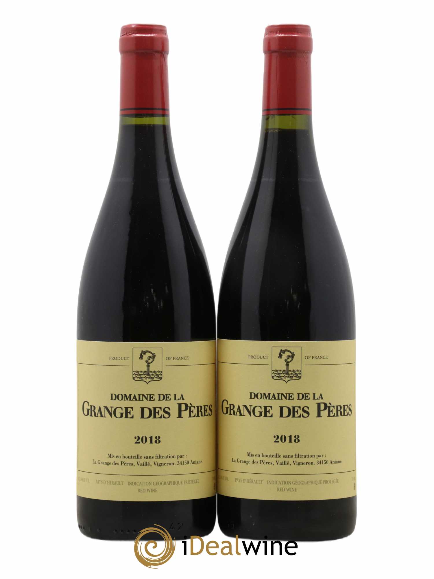 Pays d'Hérault Grange des Pères Laurent Vaillé 2018 - Lot of 2 bottles - 0