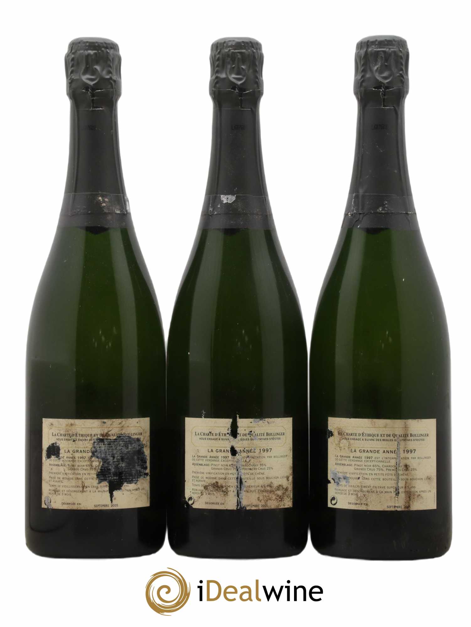 Grande Année Brut Bollinger 1997 - Lot de 3 bouteilles - 1