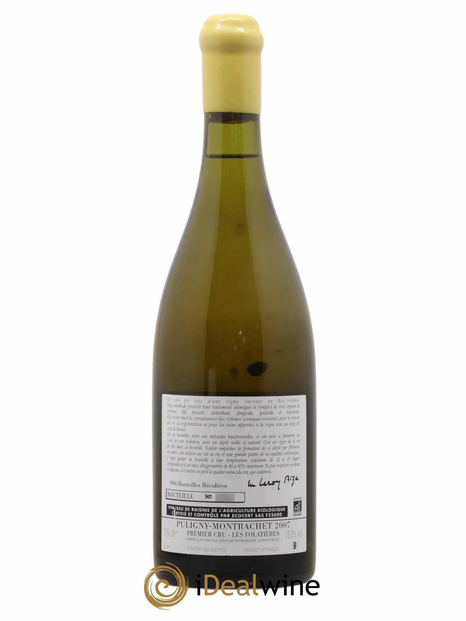 Puligny-Montrachet 1er Cru Les Folatières d'Auvenay (Domaine) 2007 - Lot de 1 bouteille - 1