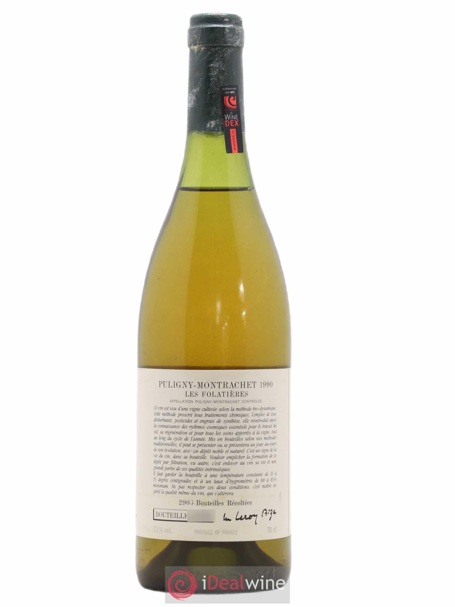 Puligny-Montrachet 1er Cru Les Folatières d'Auvenay (Domaine) 1990 - Lot de 1 bouteille - 1