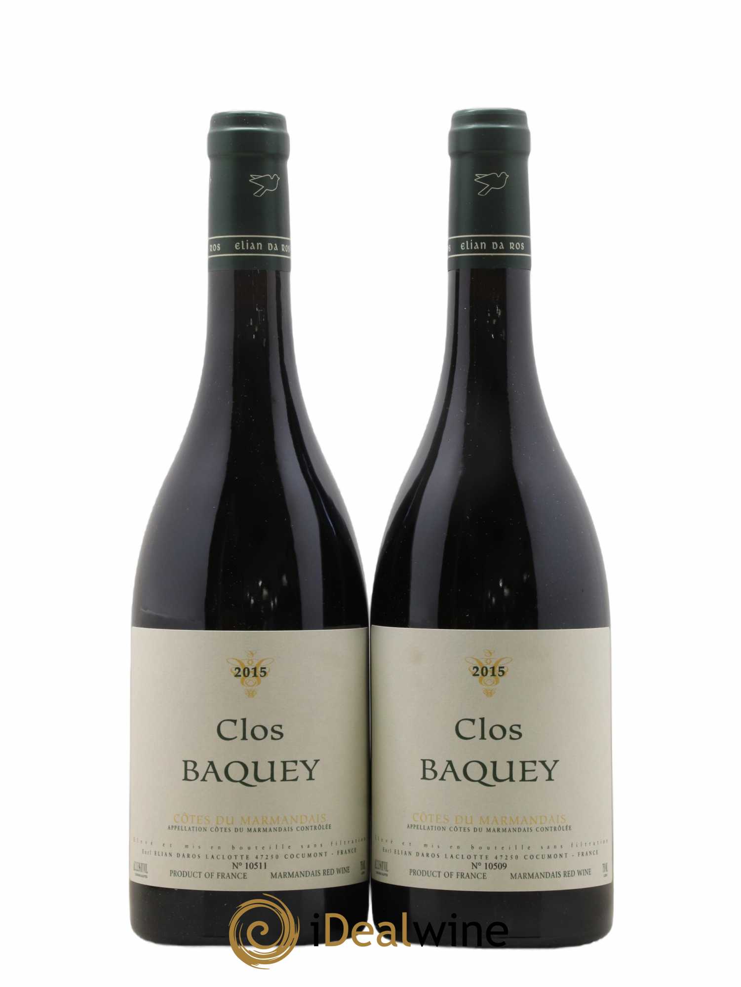 Côtes du Marmandais Clos Baquey Elian Da Ros (Domaine) 2015 - Lot de 2 bouteilles - 0
