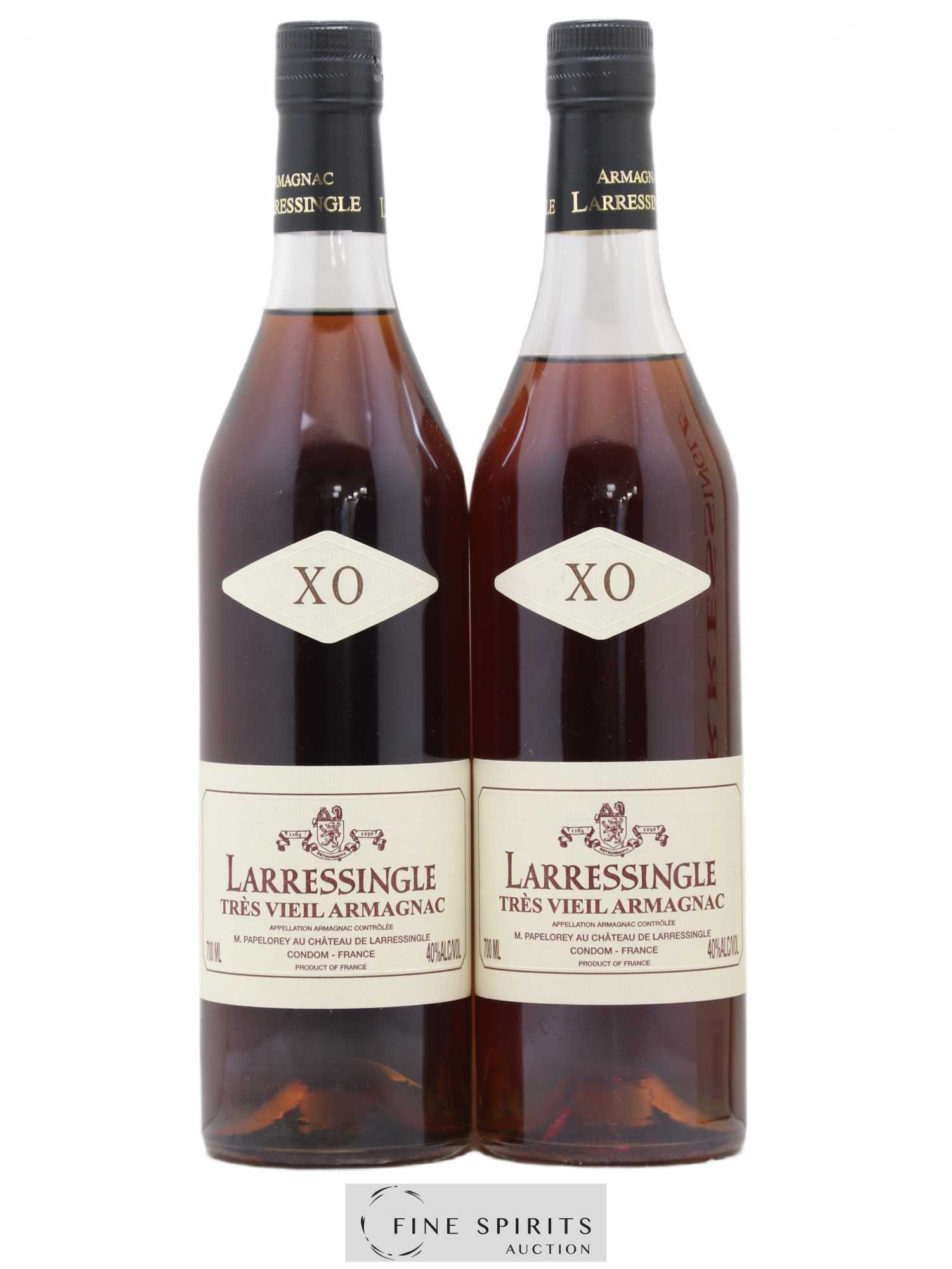 Larressingle Of. XO bottled 2010 - Lot of 2 bottles - 1