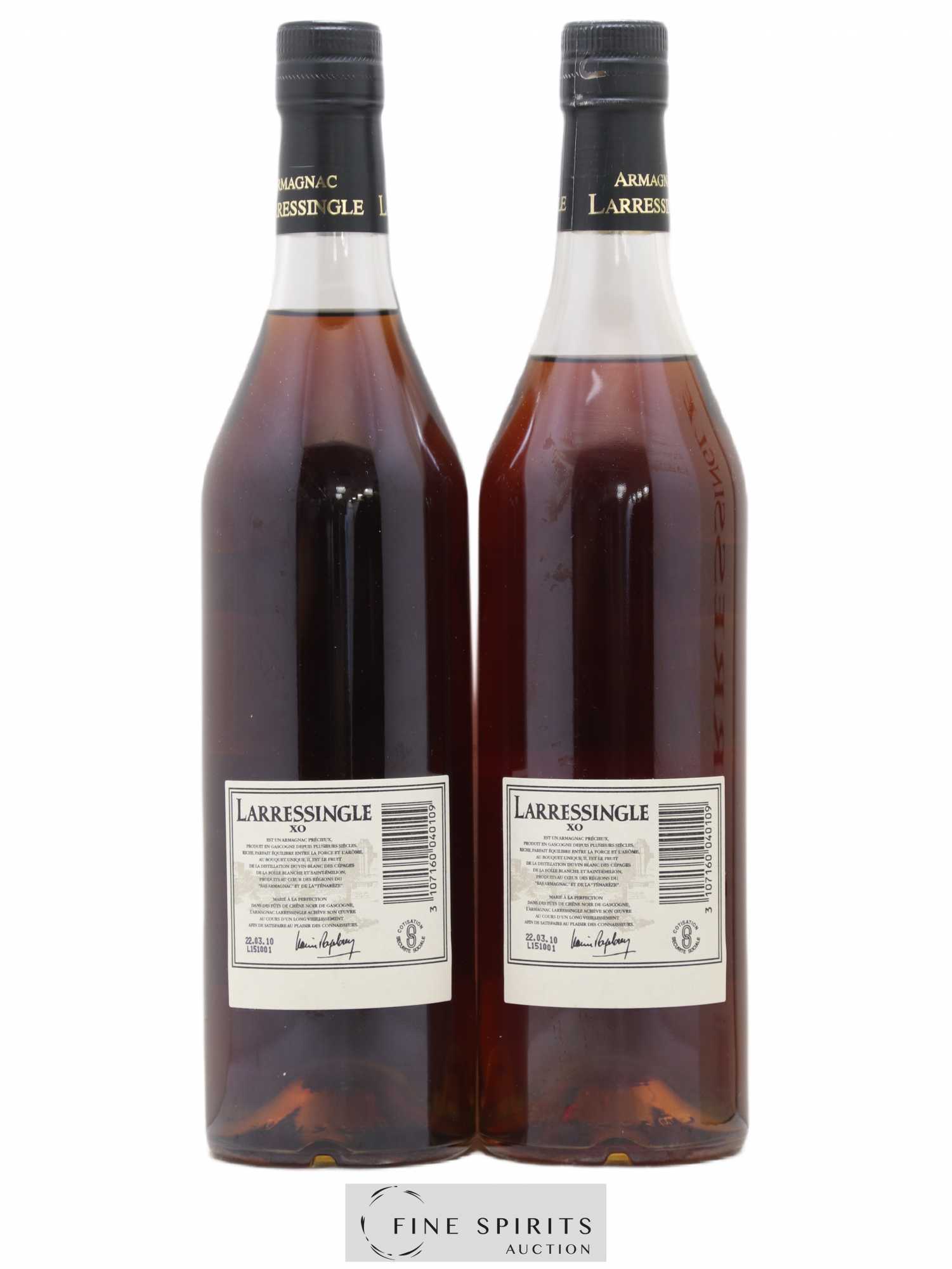 Larressingle Of. XO bottled 2010 - Lot of 2 bottles - 2