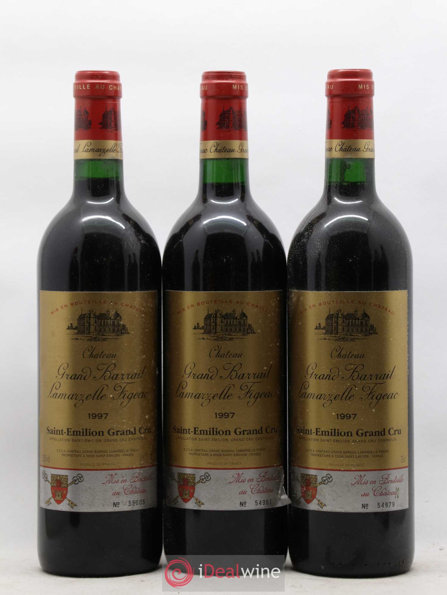 Château Grand Barrail Lamarzelle Figeac Grand Cru Classé 1997 - Lot de 6 bouteilles - 1