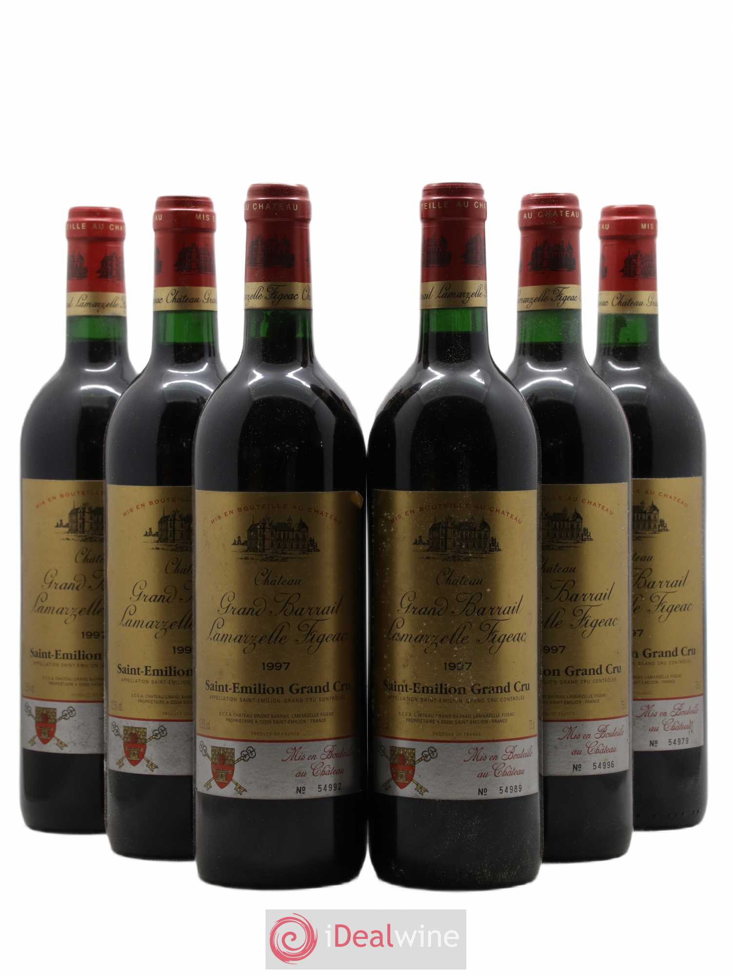 Château Grand Barrail Lamarzelle Figeac Grand Cru Classé 1997 - Lot de 6 bouteilles - 0