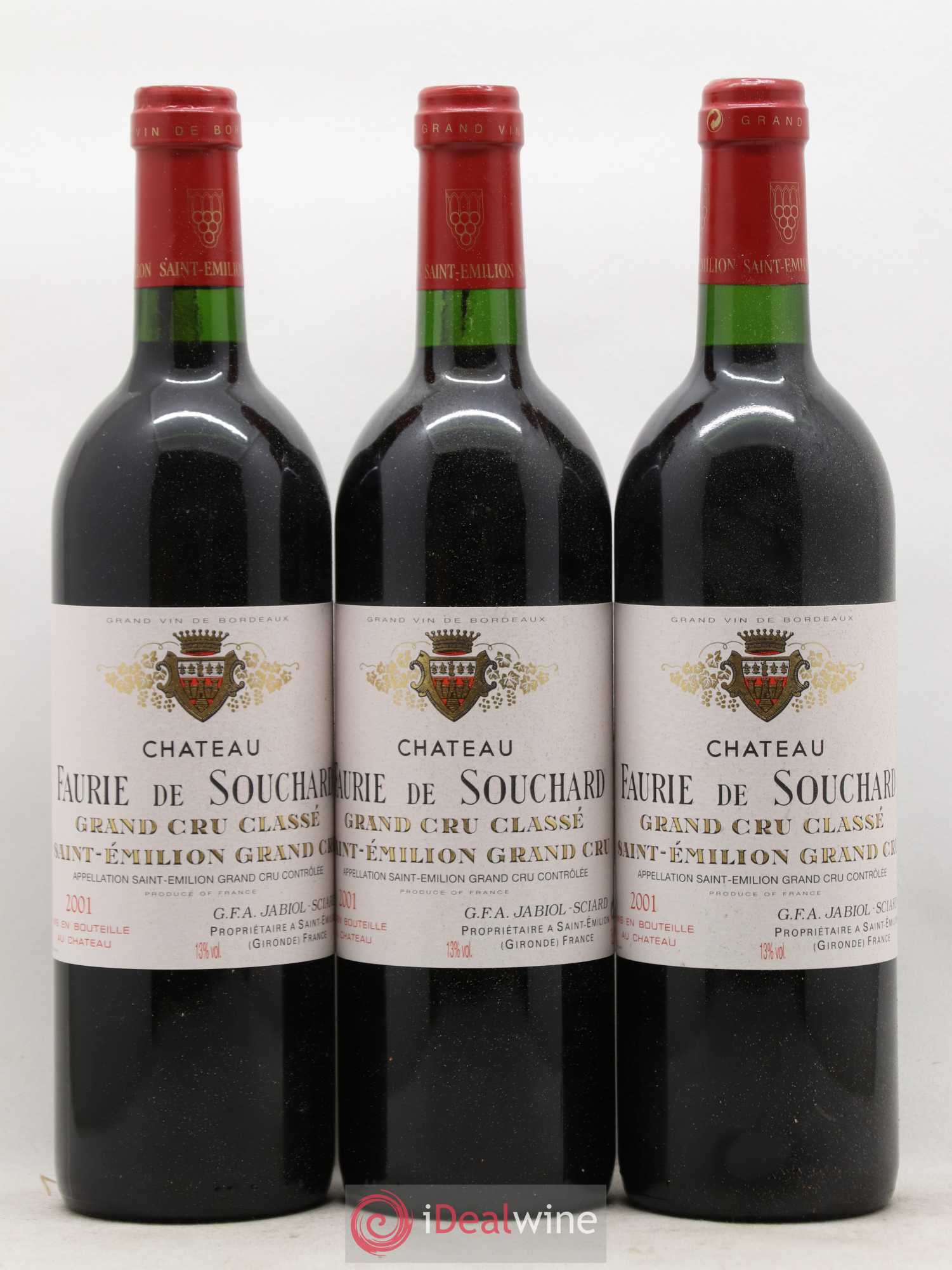 Château Faurie de Souchard Grand Cru Classé 2001 - Lot de 12 bouteilles - 1