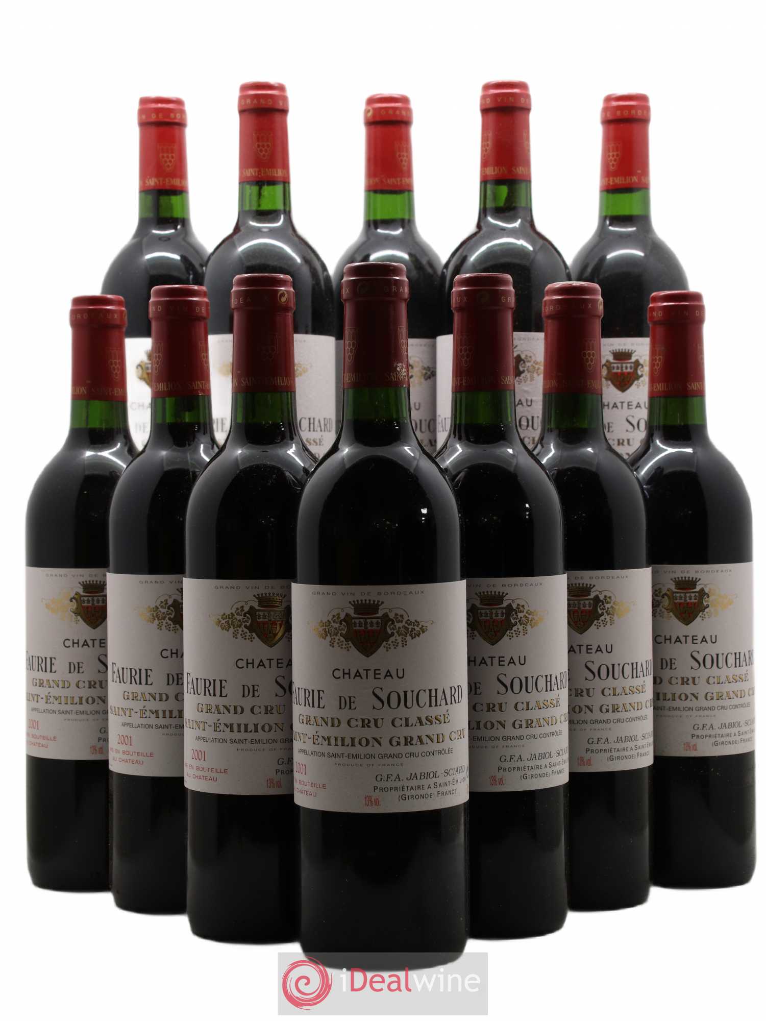 Château Faurie de Souchard Grand Cru Classé 2001 - Lot de 12 bouteilles - 0