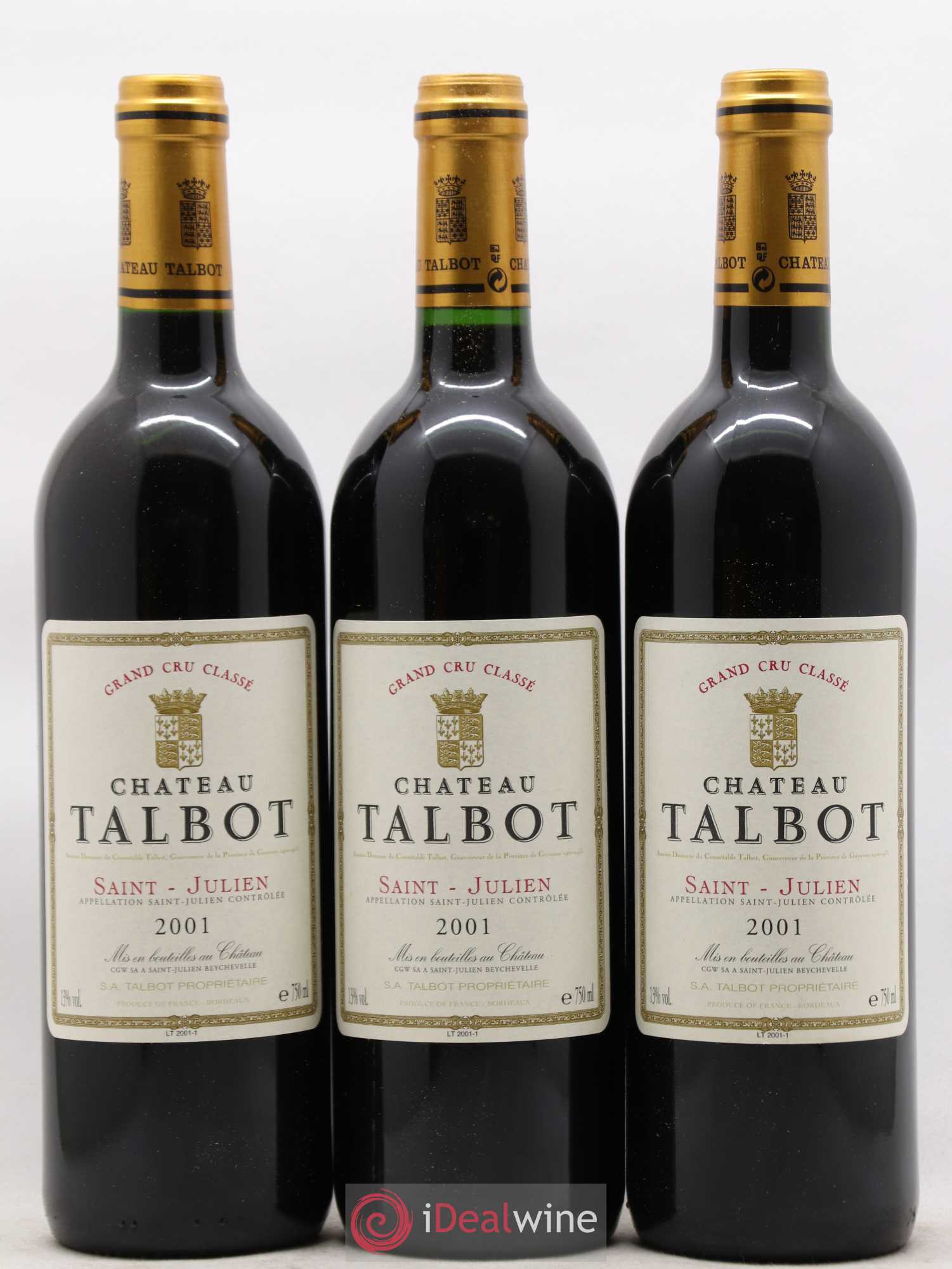 Château Talbot 4ème Grand Cru Classé 2001 - Lot de 12 bouteilles - 3