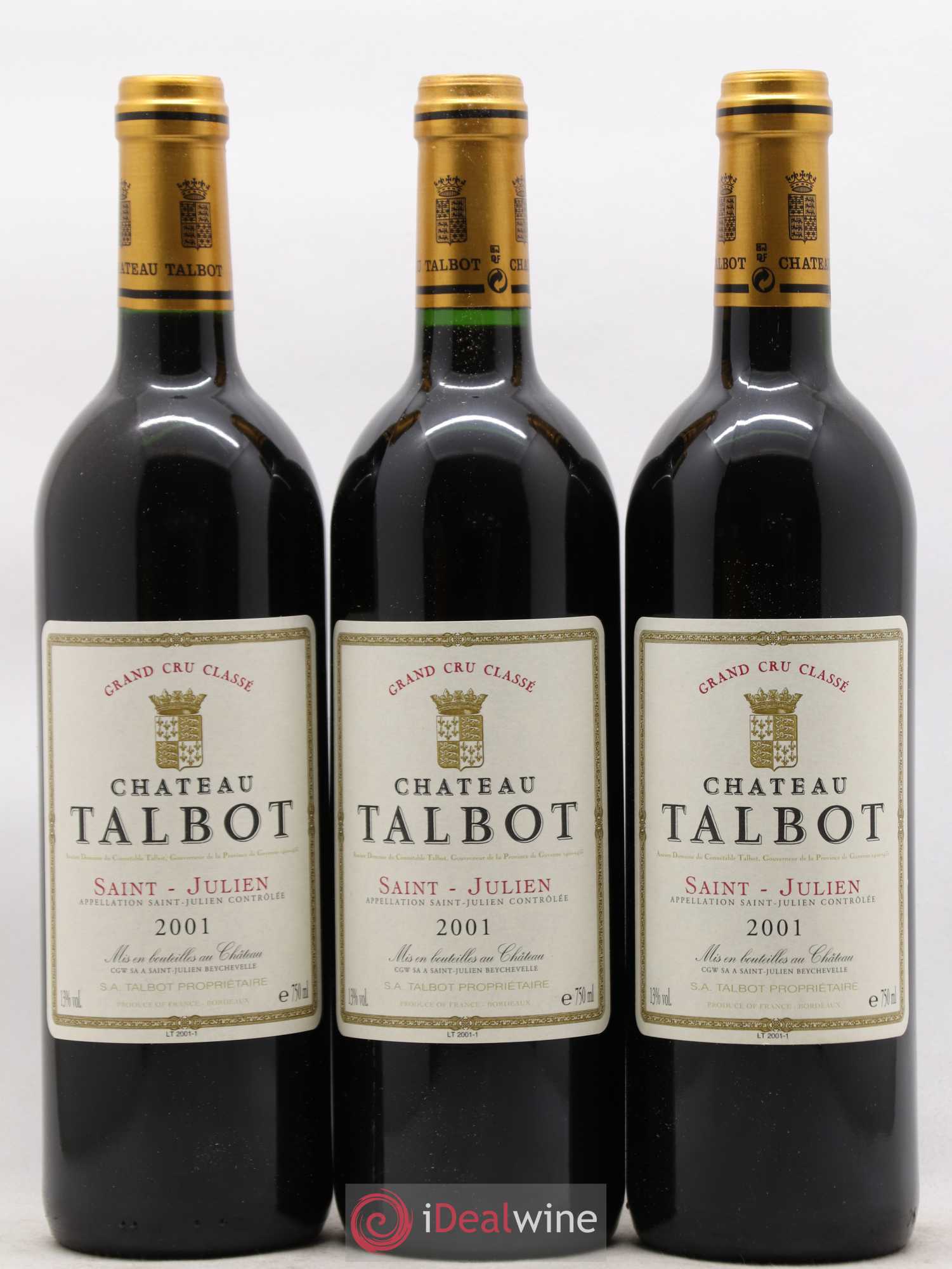 Château Talbot 4ème Grand Cru Classé 2001 - Lot de 12 bouteilles - 4