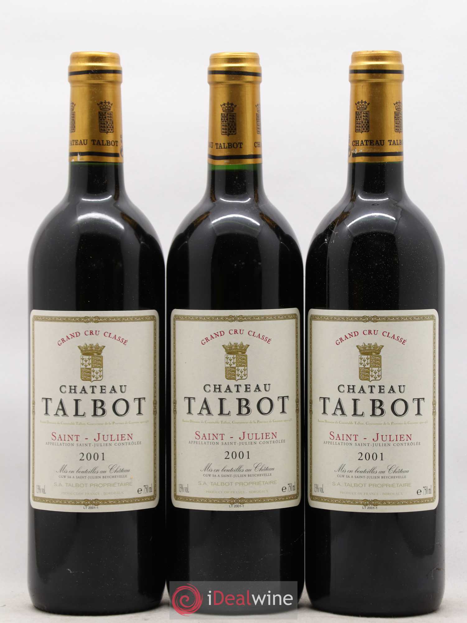 Château Talbot 4ème Grand Cru Classé 2001 - Lot de 12 bouteilles - 3