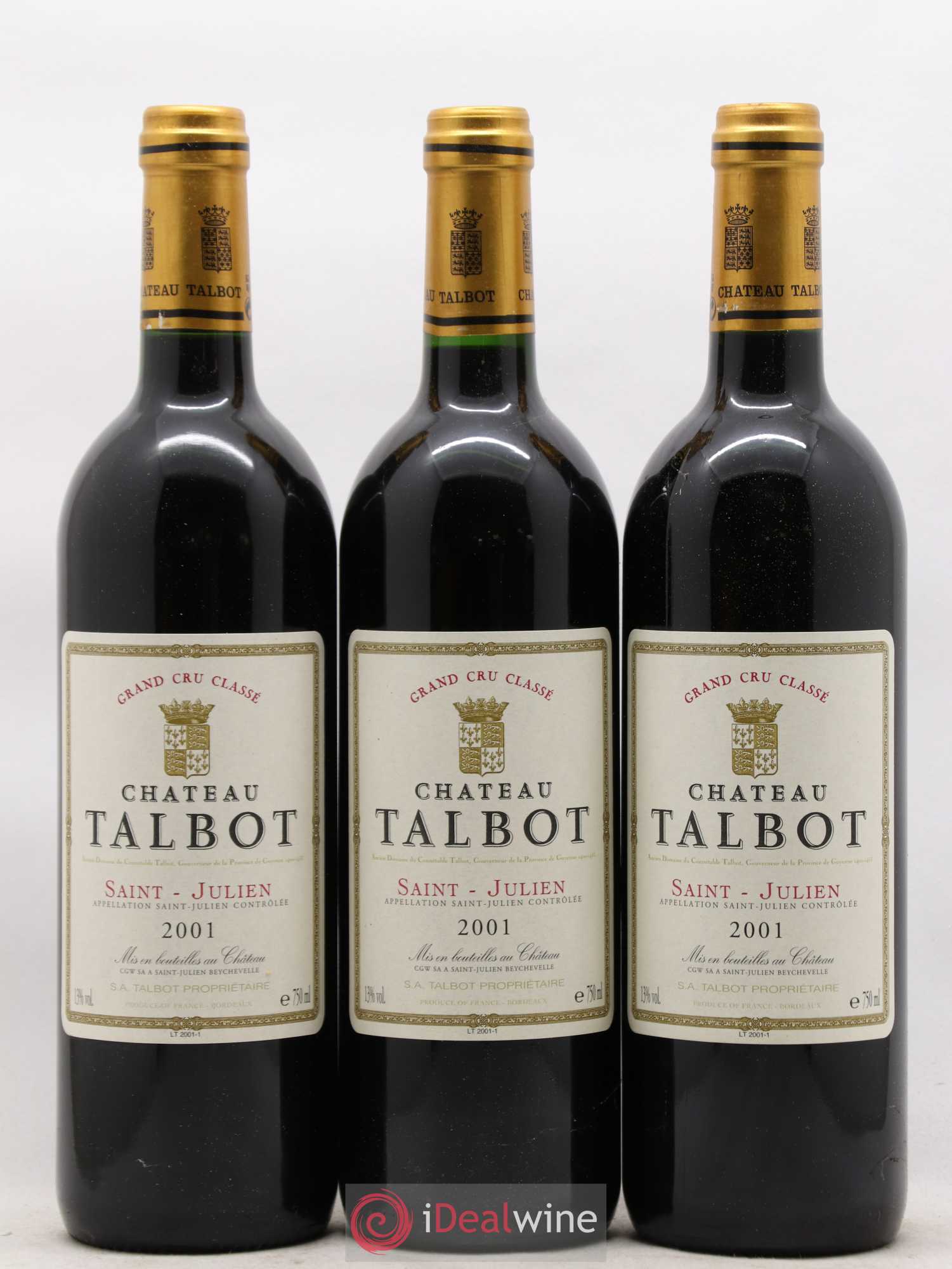 Château Talbot 4ème Grand Cru Classé 2001 - Lot de 12 bouteilles - 4