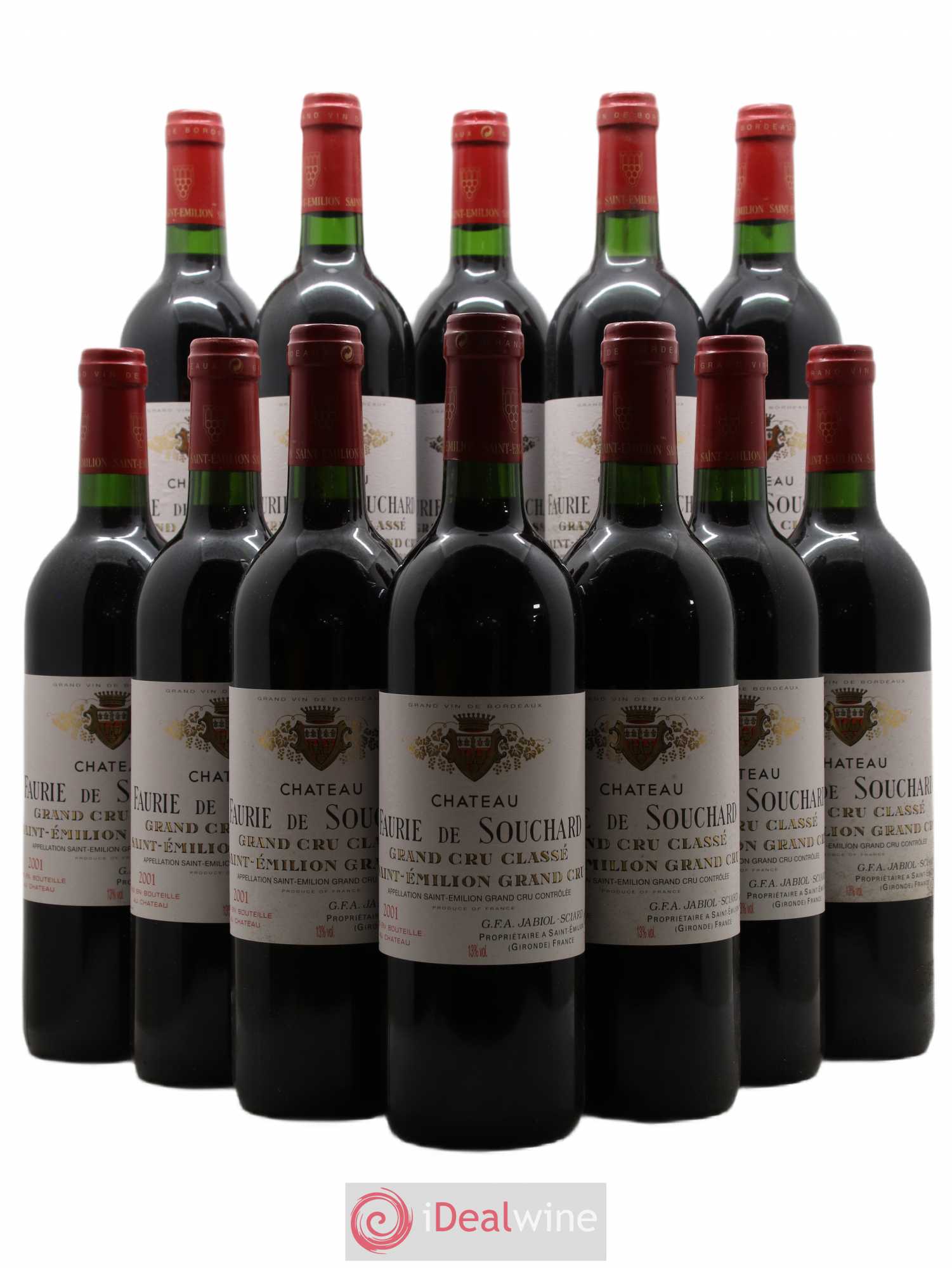 Château Faurie de Souchard Grand Cru Classé 2001 - Lot de 12 bouteilles - 0