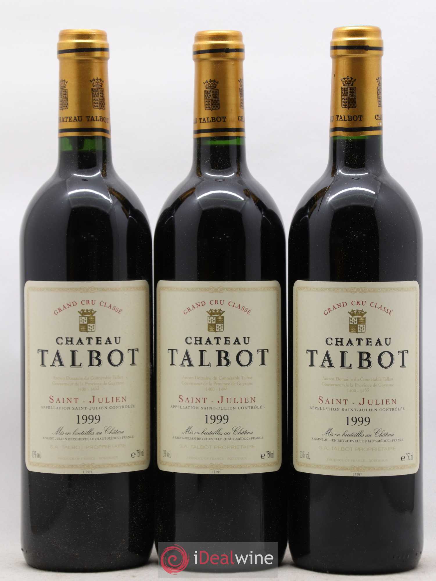 Château Talbot 4ème Grand Cru Classé 1999 - Lot de 12 bouteilles - 1