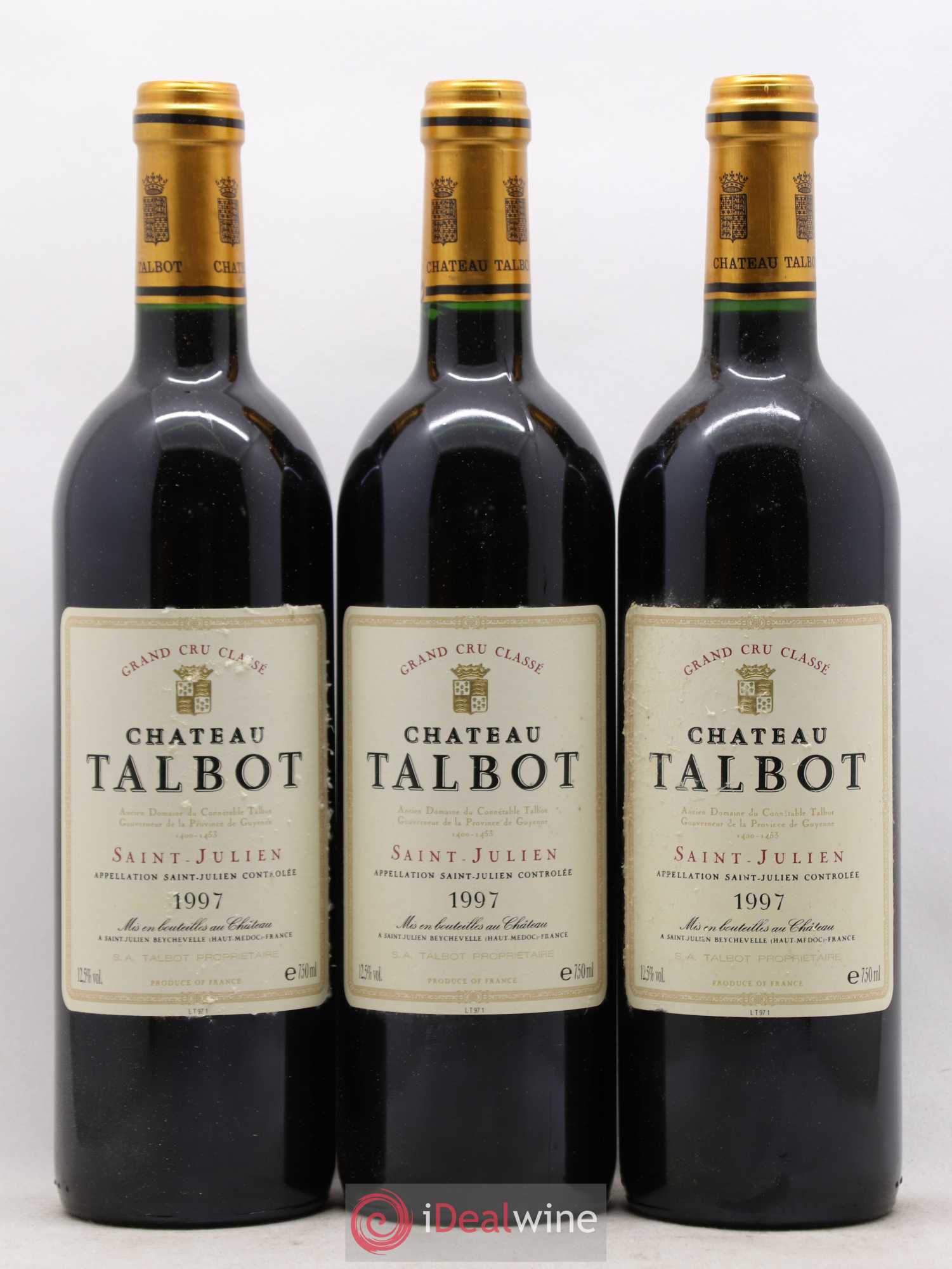 Château Talbot 4ème Grand Cru Classé 1997 - Lot de 12 bouteilles - 1